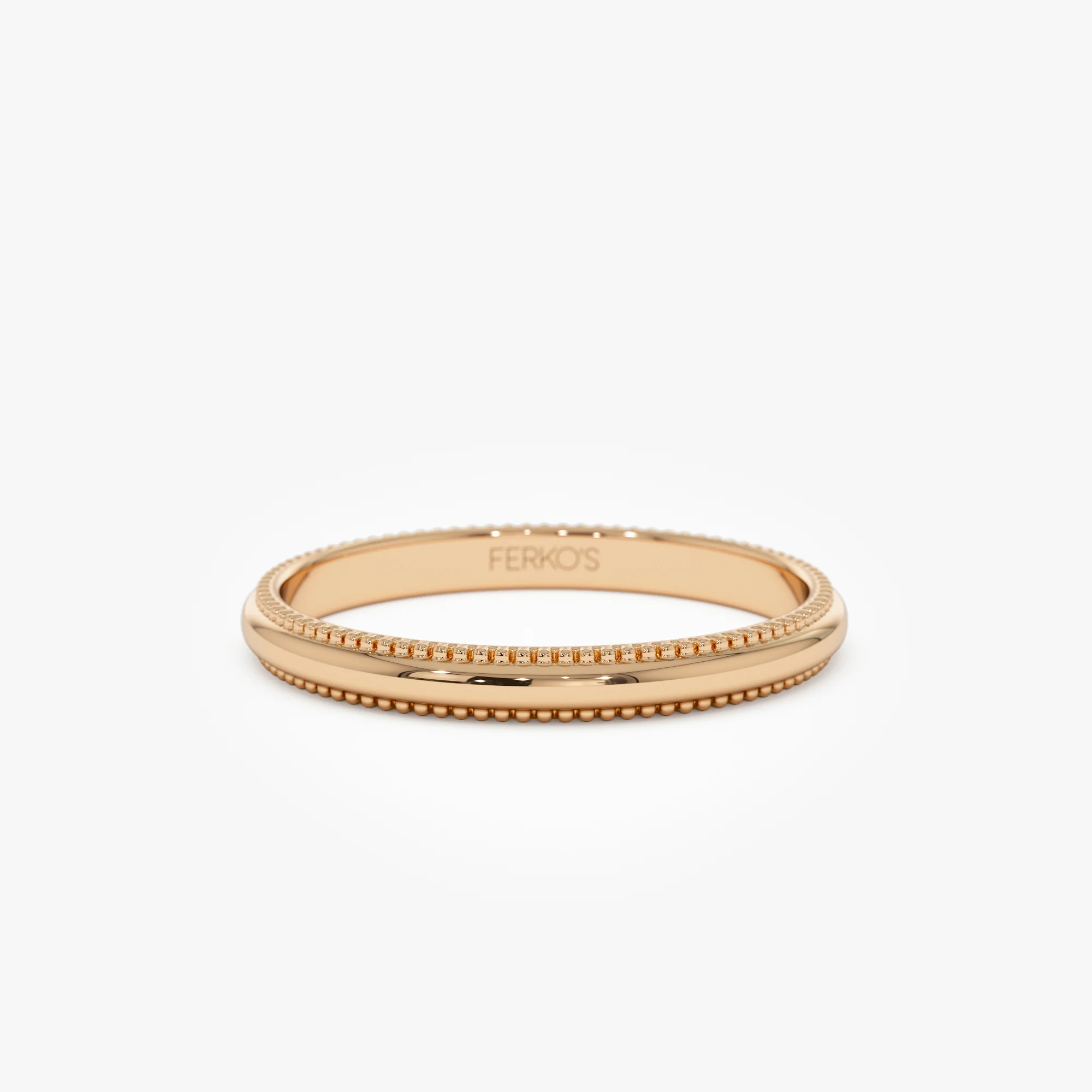 14kt Milgraine Edge Wedding Band - Image 6
