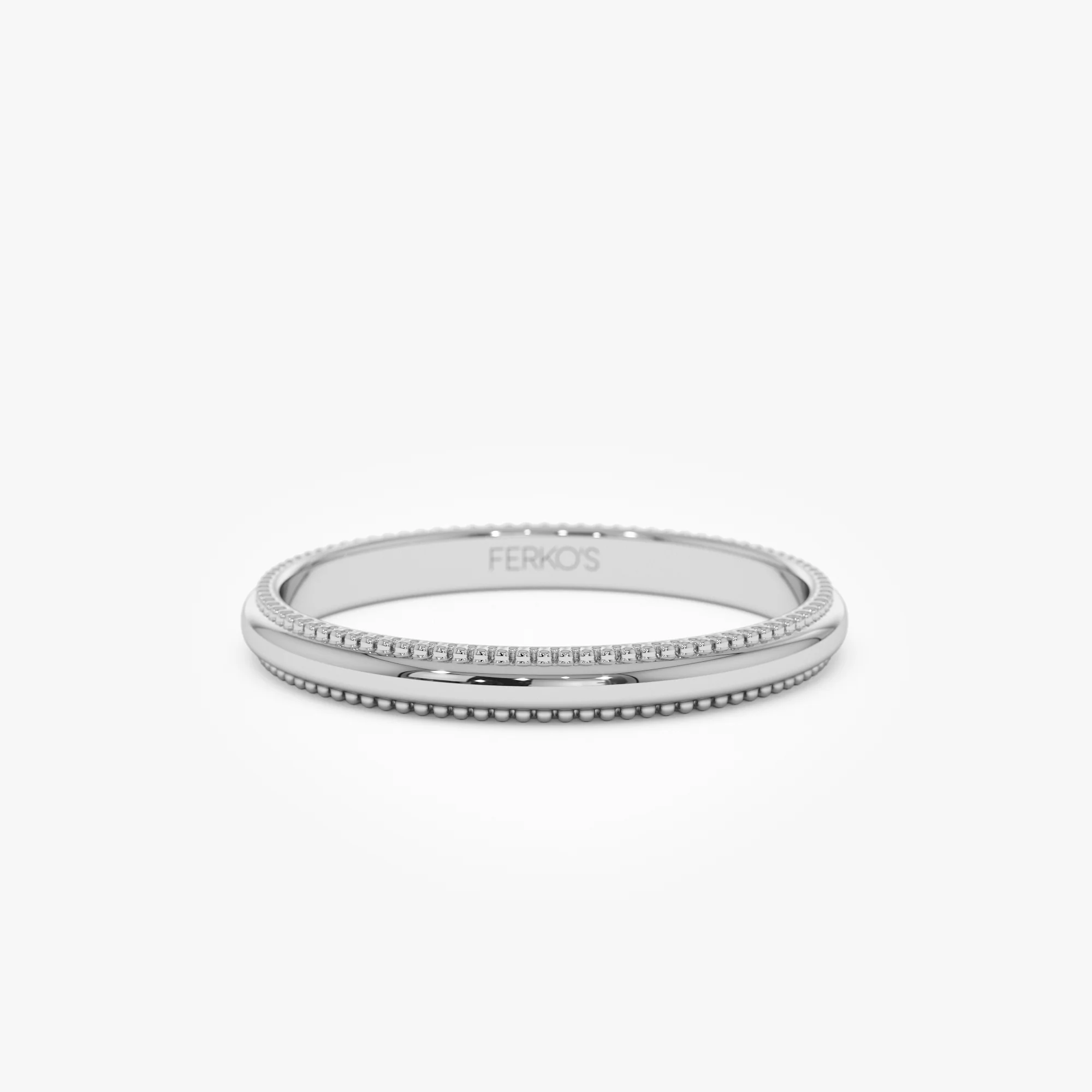 14kt Milgraine Edge Wedding Band - Image 7