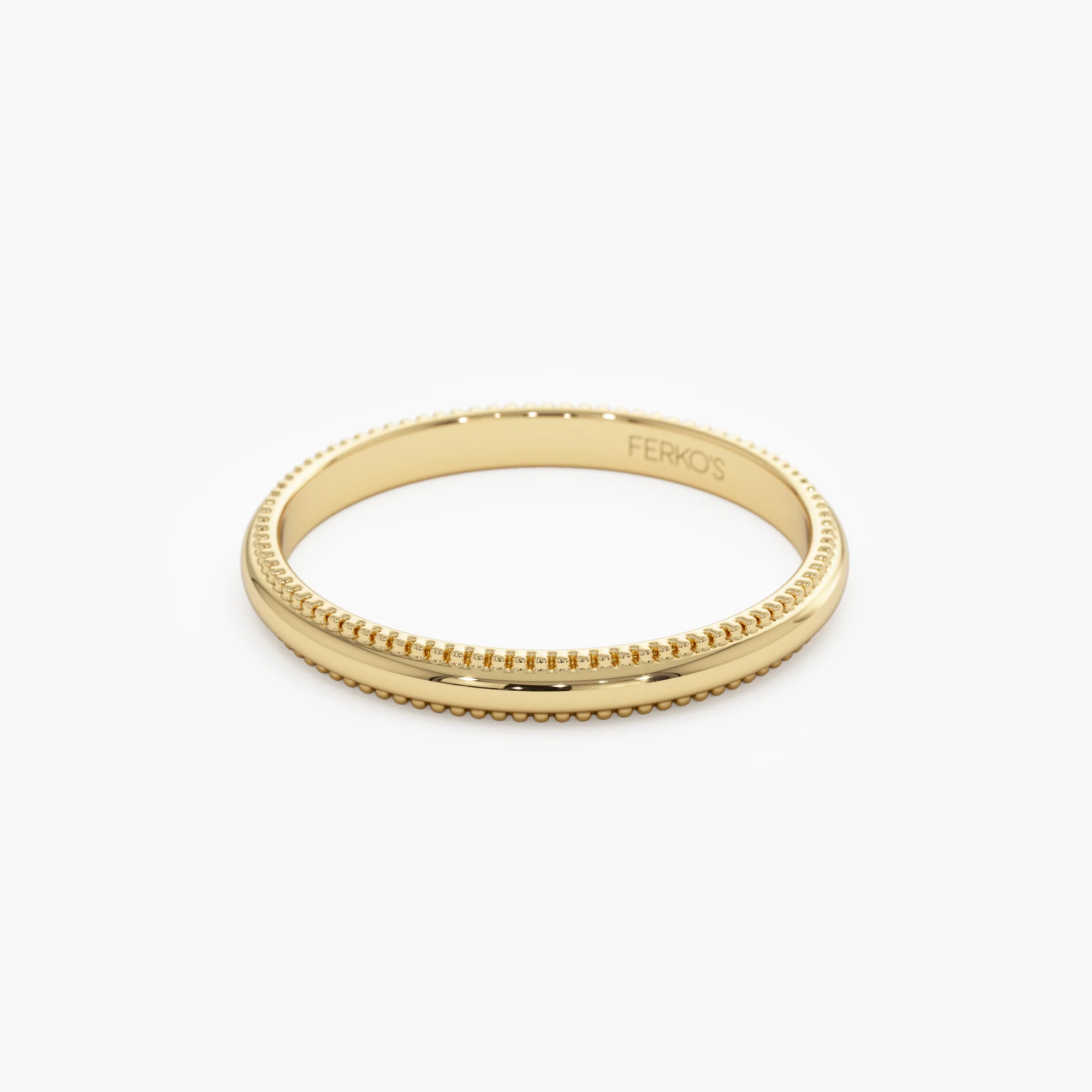 14kt Milgraine Edge Wedding Band - Image 8