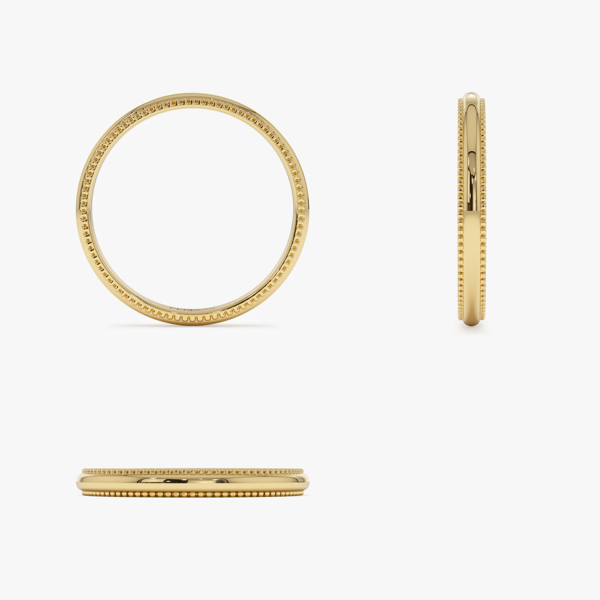 14kt Milgraine Edge Wedding Band - Image 9