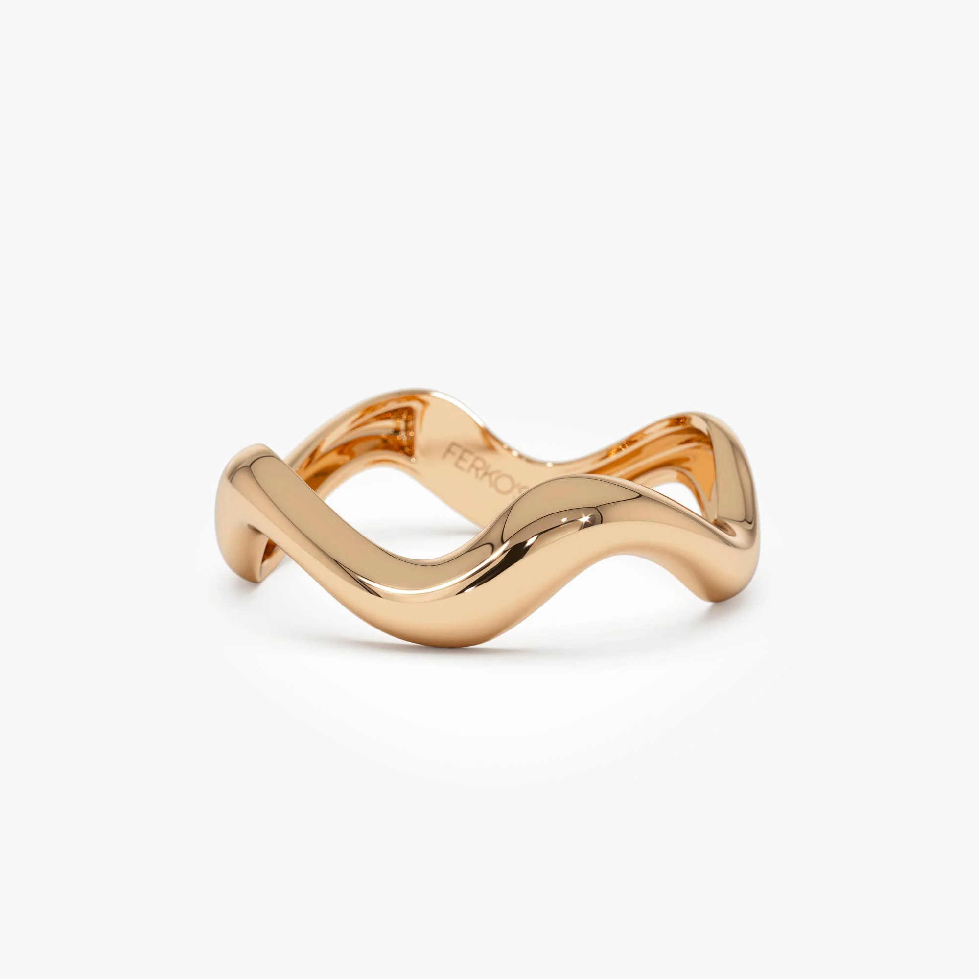 14K Gold Sculptural Wave Band - Image 7