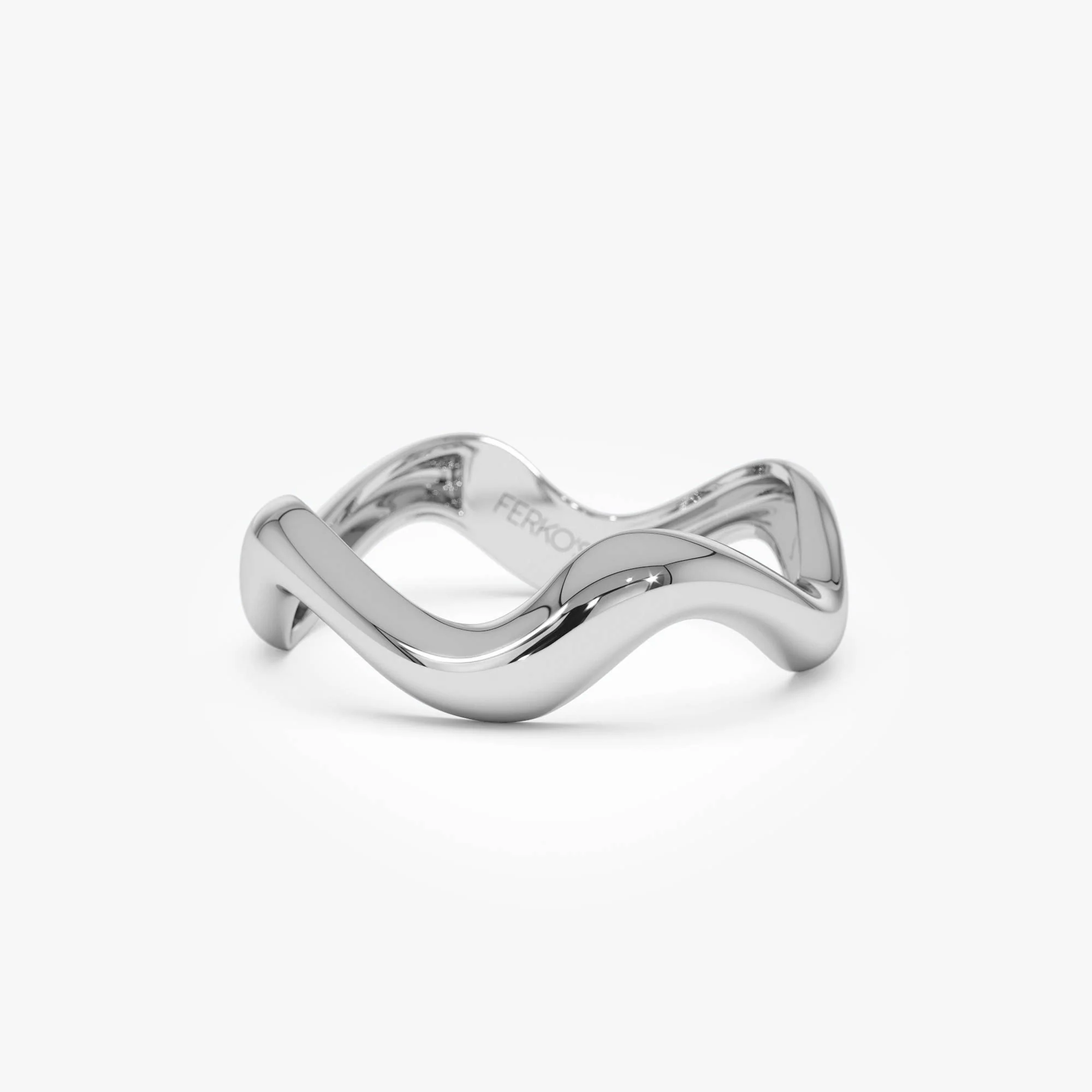 14K Gold Sculptural Wave Band - Image 8