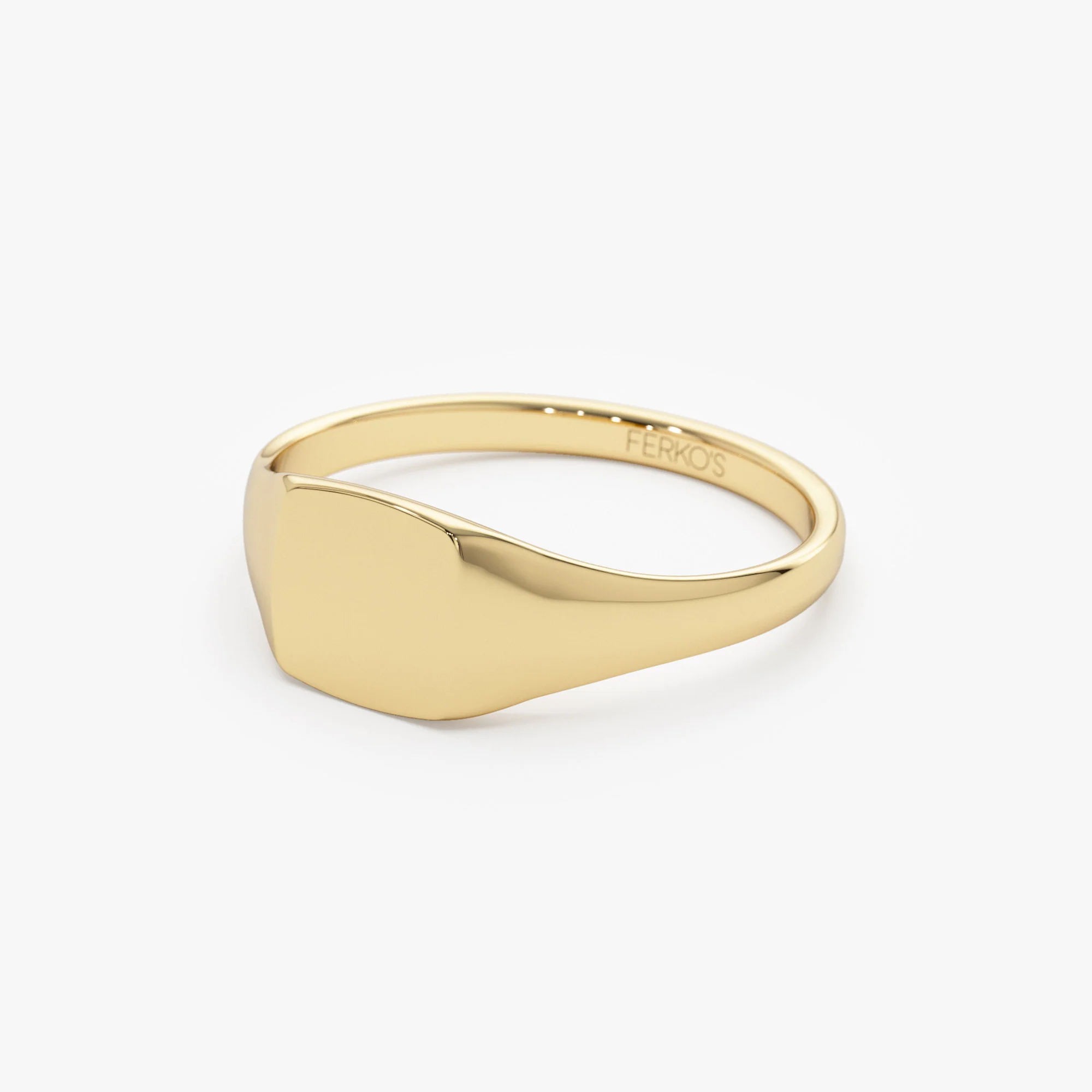 14k Gold Square Signet Ring - Image 5