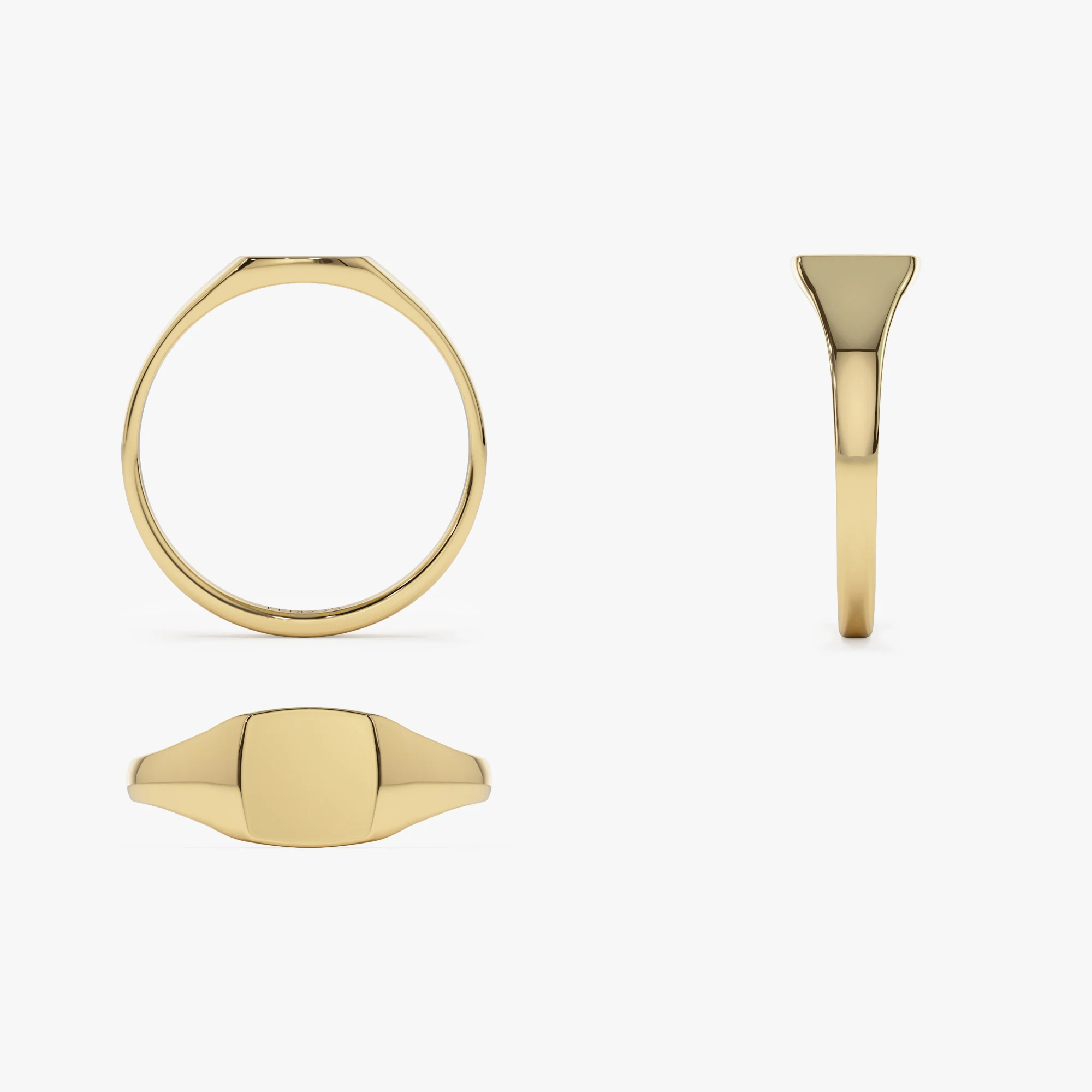 14k Gold Square Signet Ring - Image 6