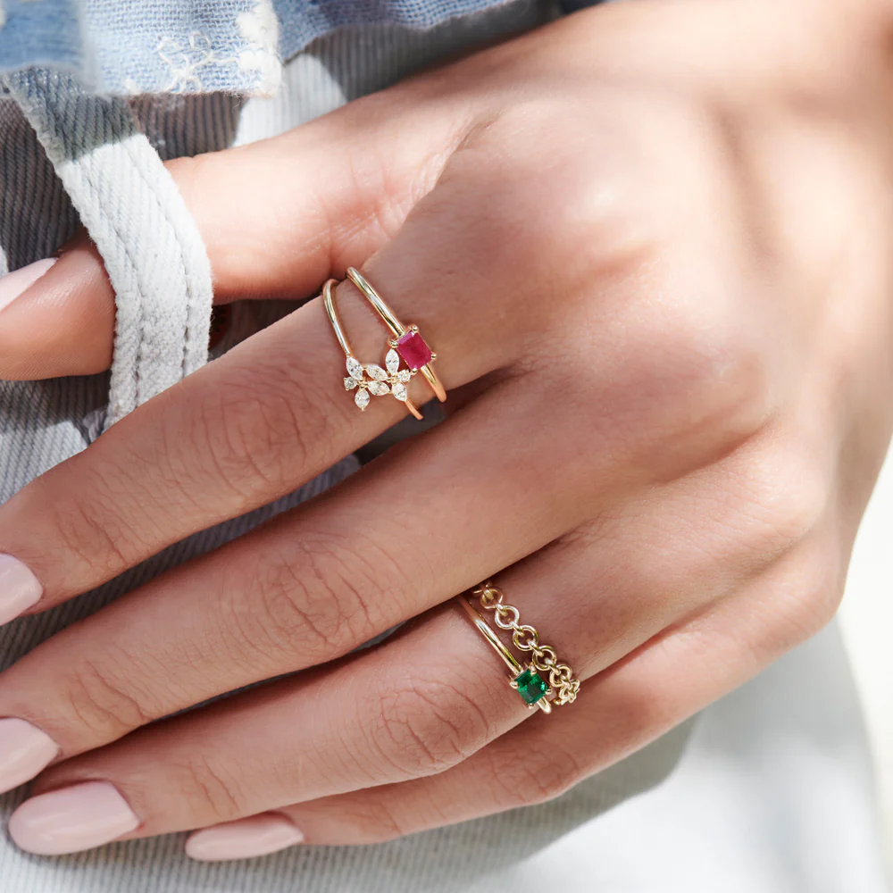 14K Gold Stackable Dainty Ring - Image 5