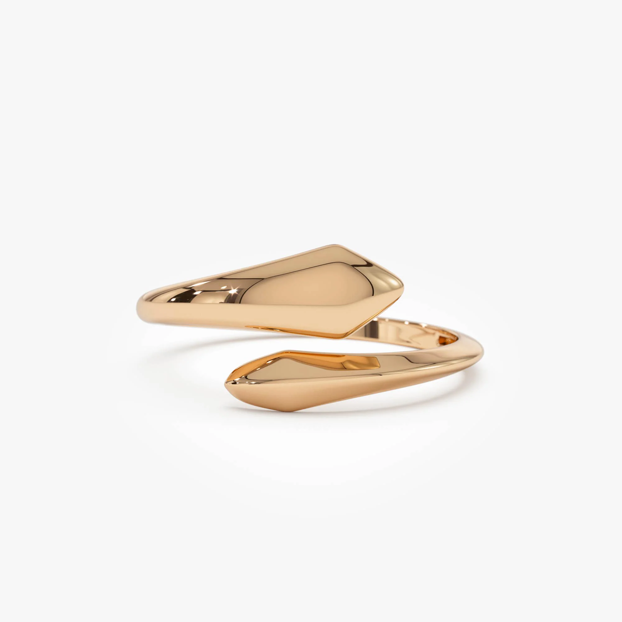 14K Gold Tapered  Bypass Ring - Image 5