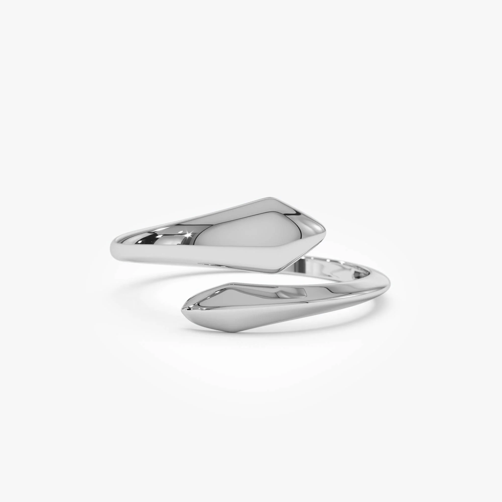 14K Gold Tapered  Bypass Ring - Image 6