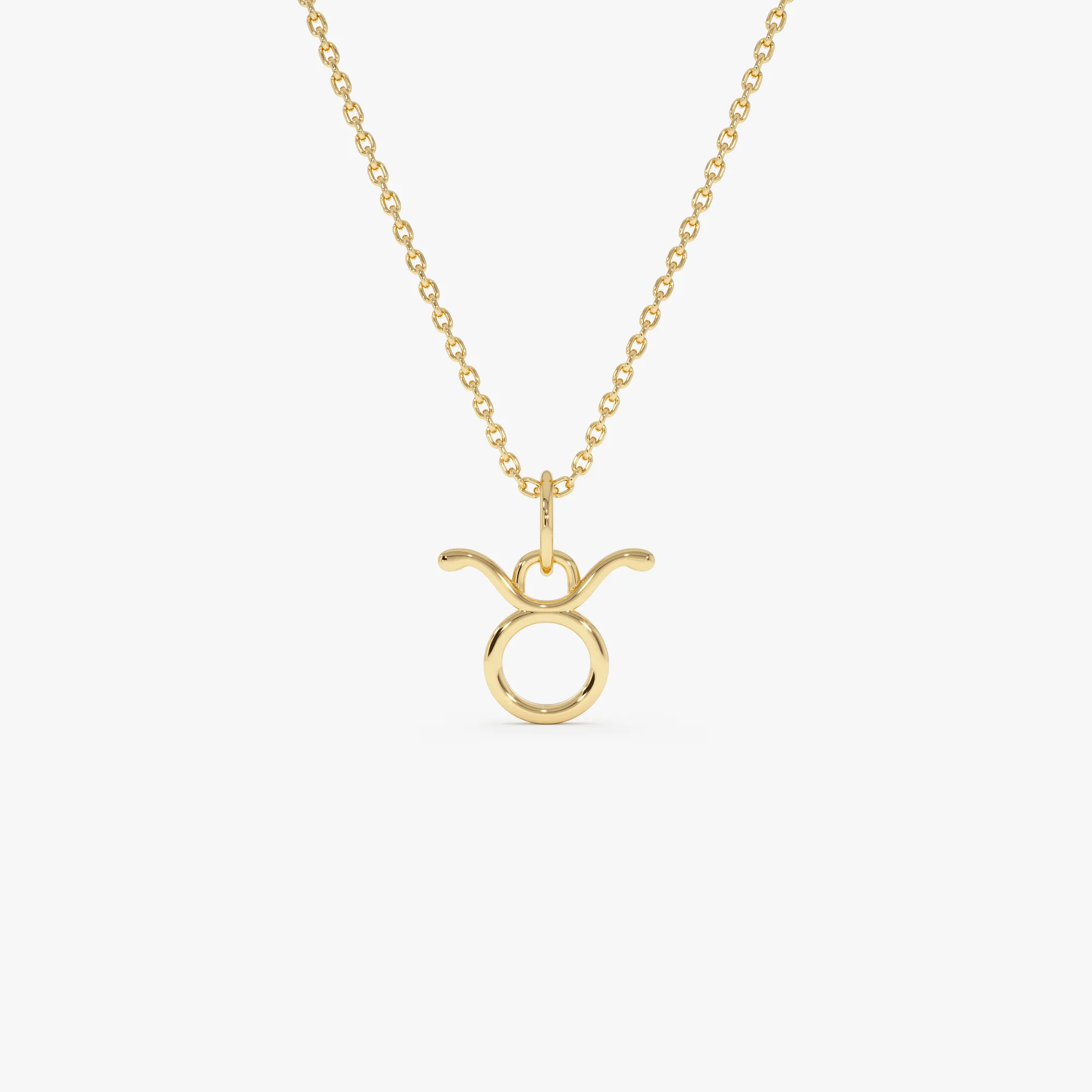 14K Taurus Zodiac Charm Necklace