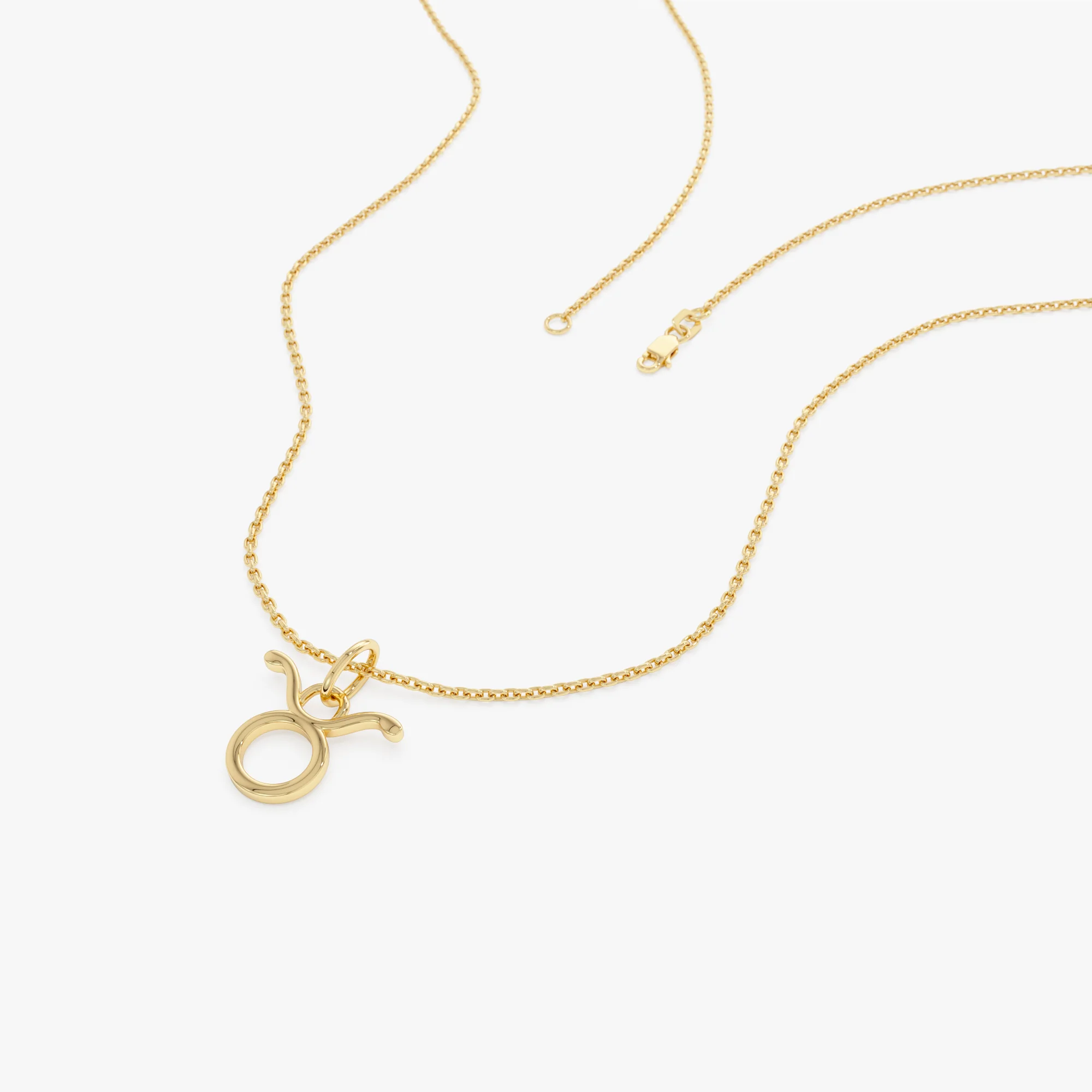 14K Taurus Zodiac Charm Necklace - Image 6