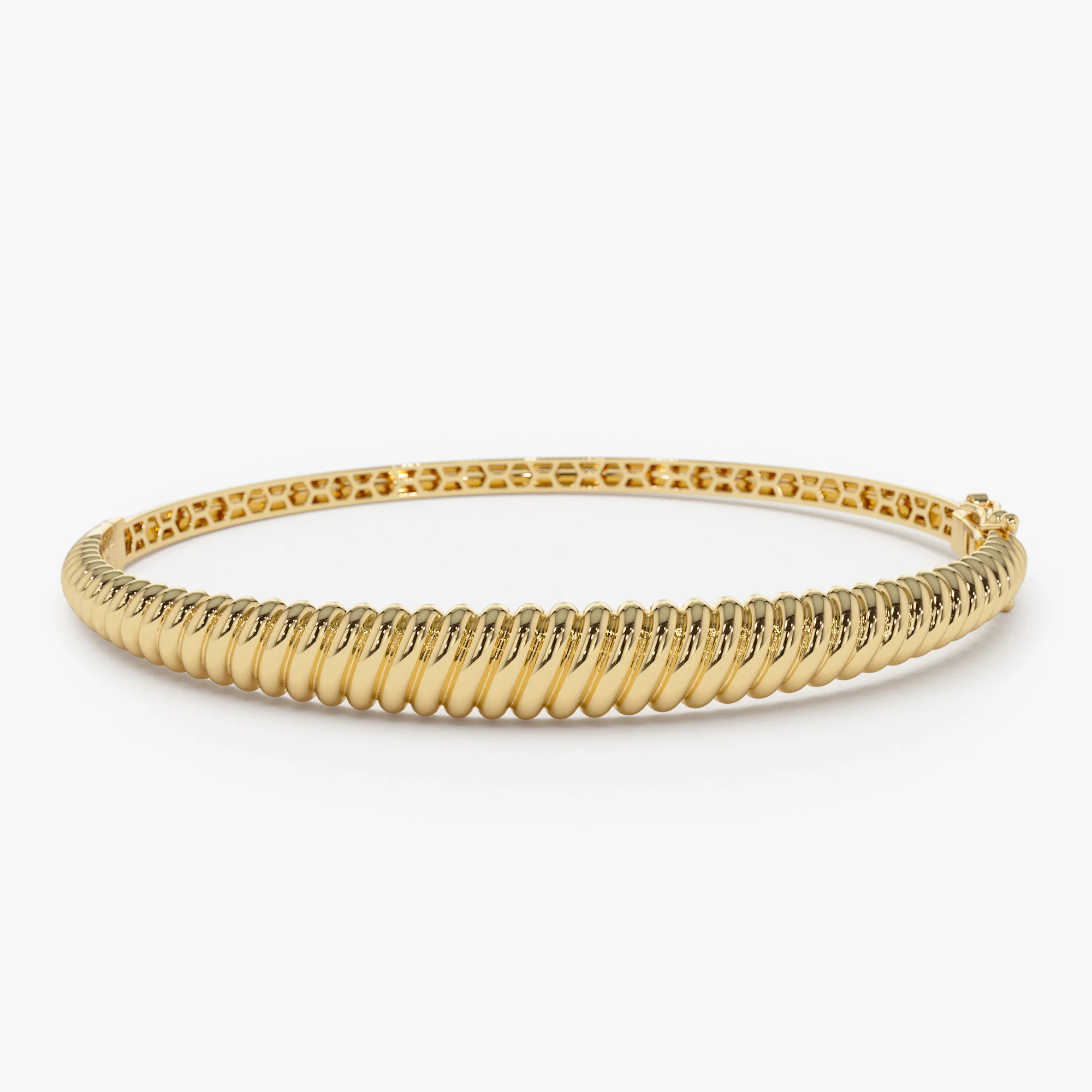 14K Gold Twist Bangle Bracelet