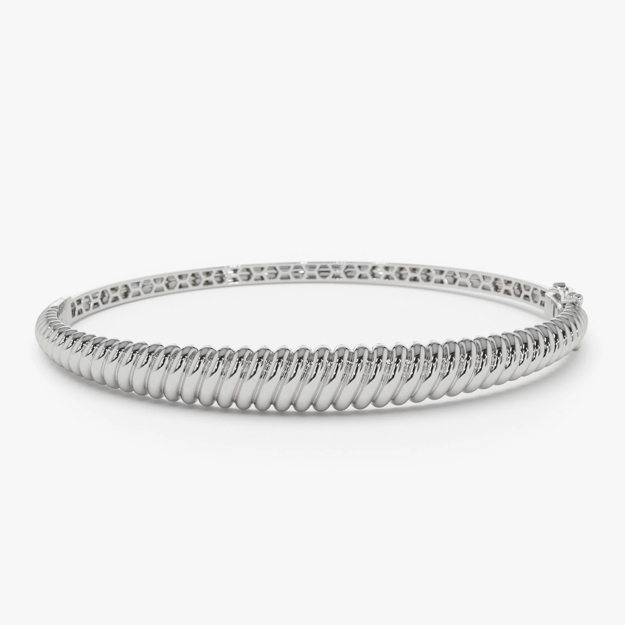14K Gold Twist Bangle Bracelet - Image 8