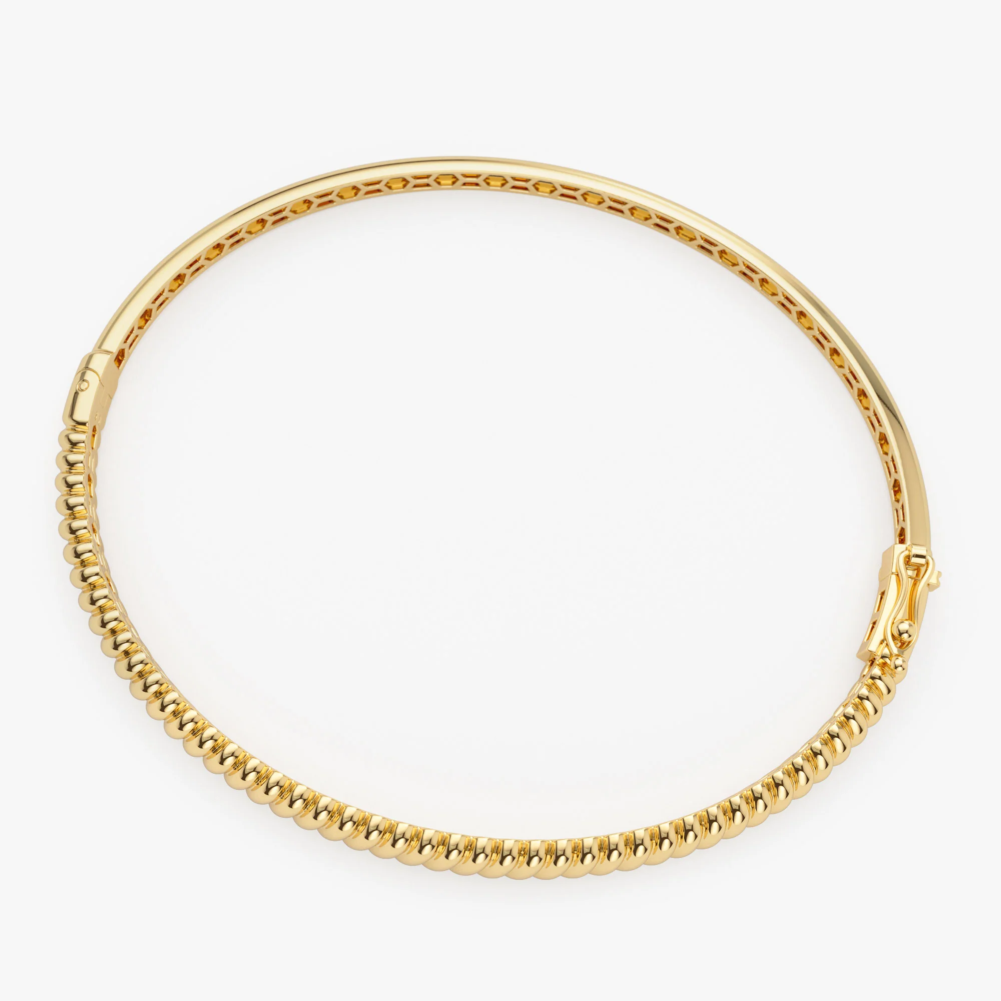 14K Gold Twist Bangle Bracelet - Image 9