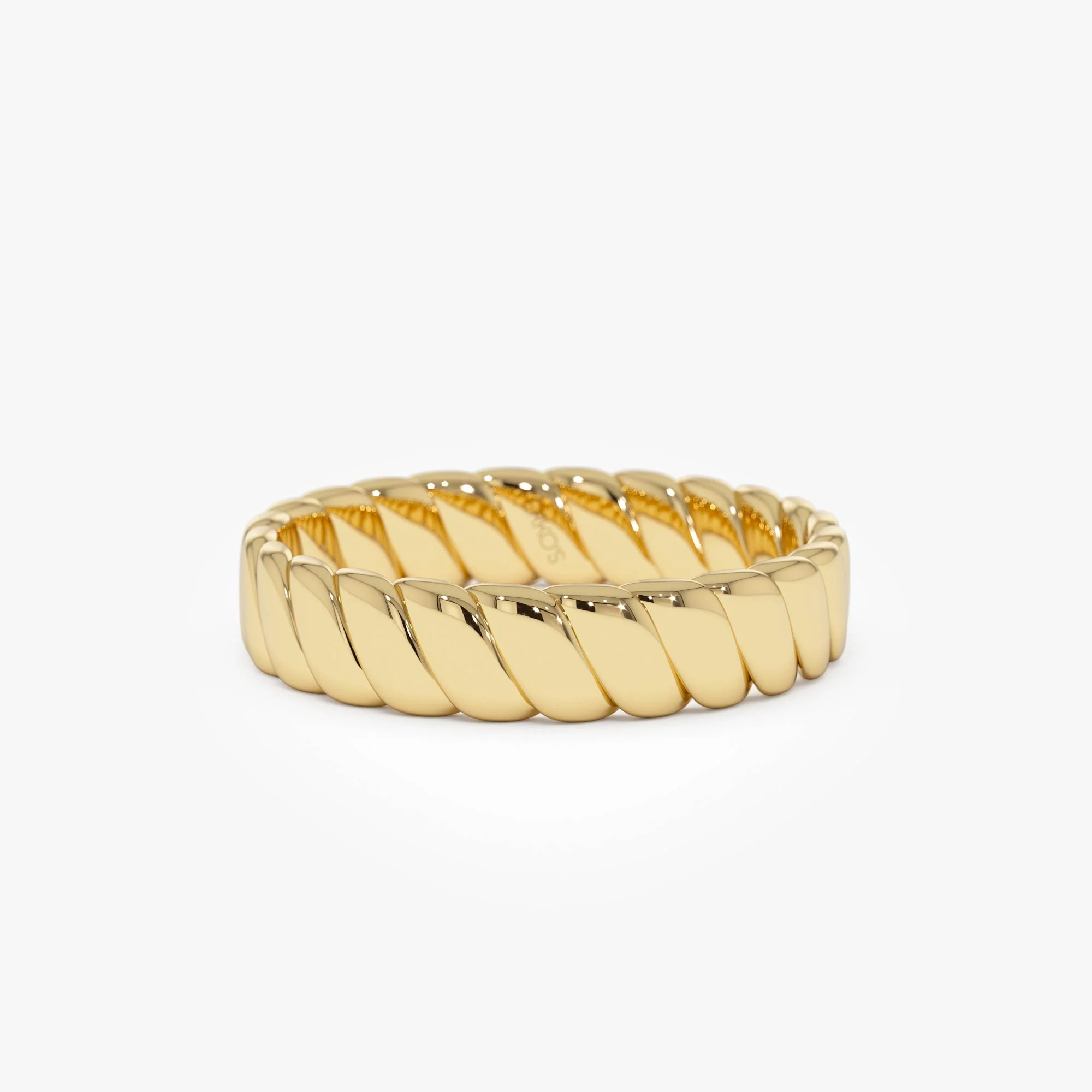 14K Gold Twisted Bold Band Ring