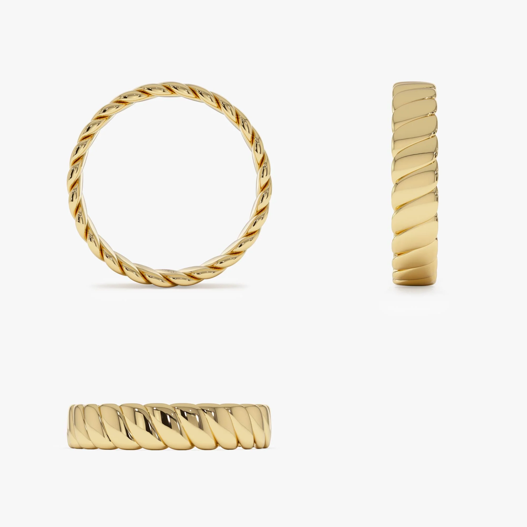 14K Gold Twisted Bold Band Ring - Image 11