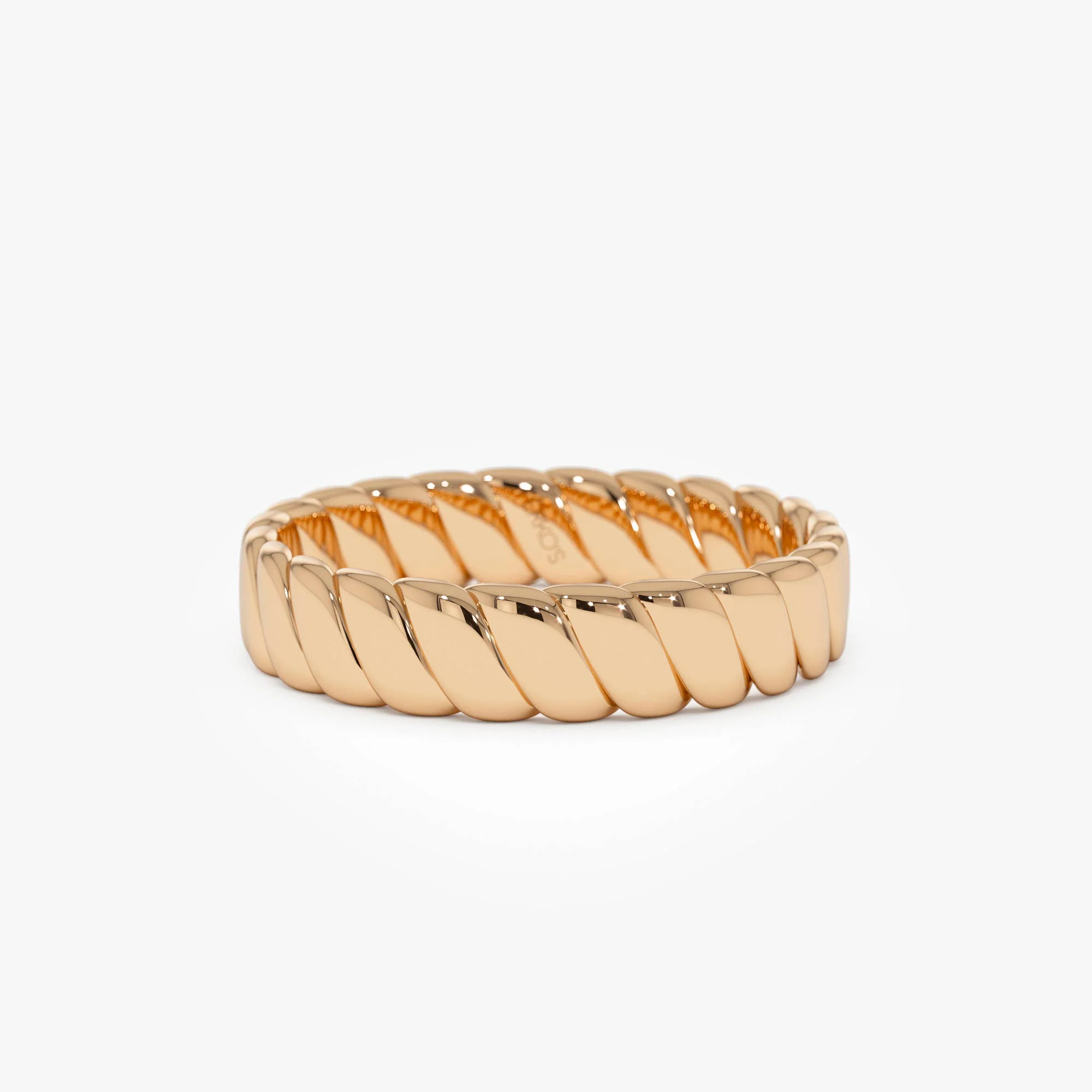 14K Gold Twisted Bold Band Ring - Image 8
