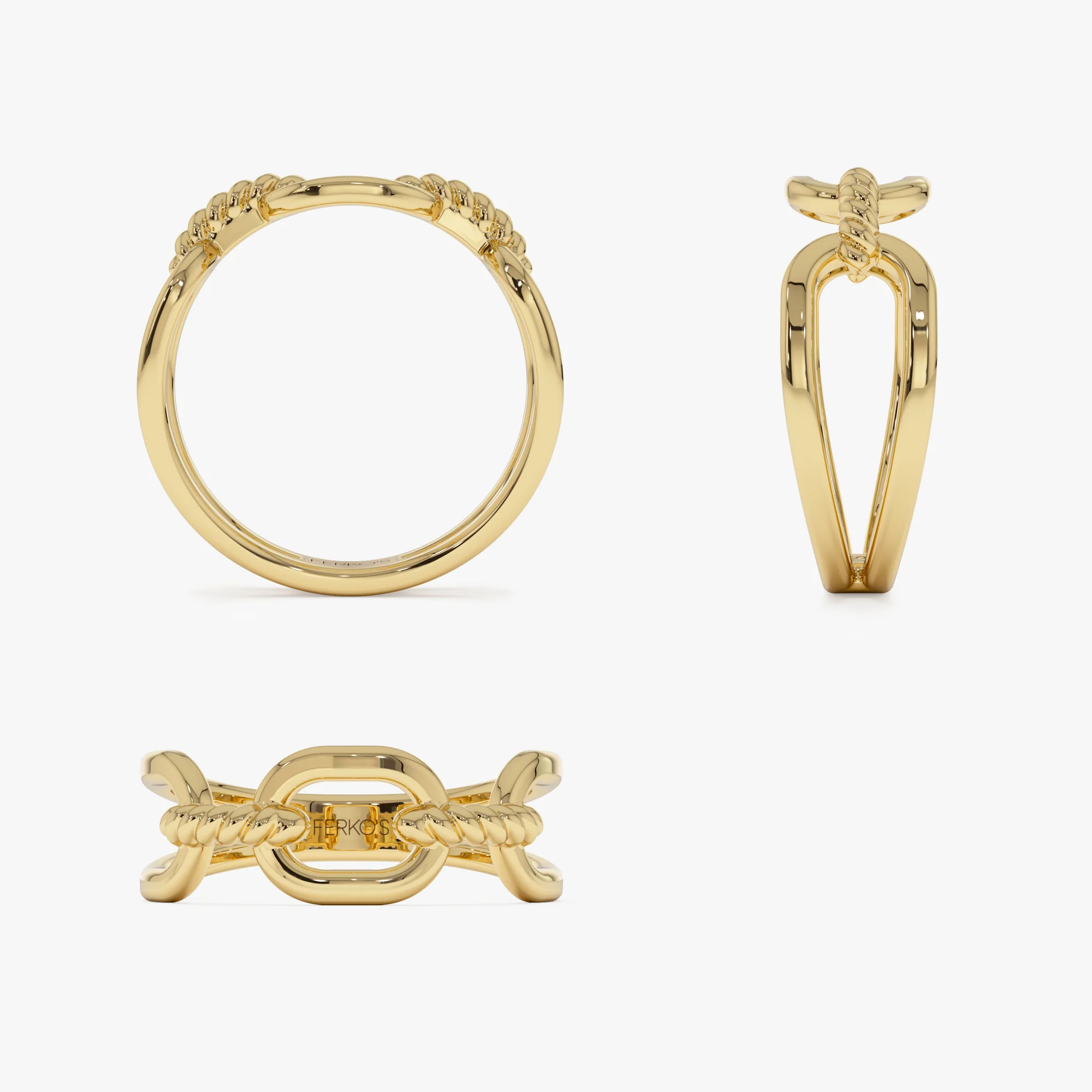 14K Gold Twisted Rope Ring - Image 12