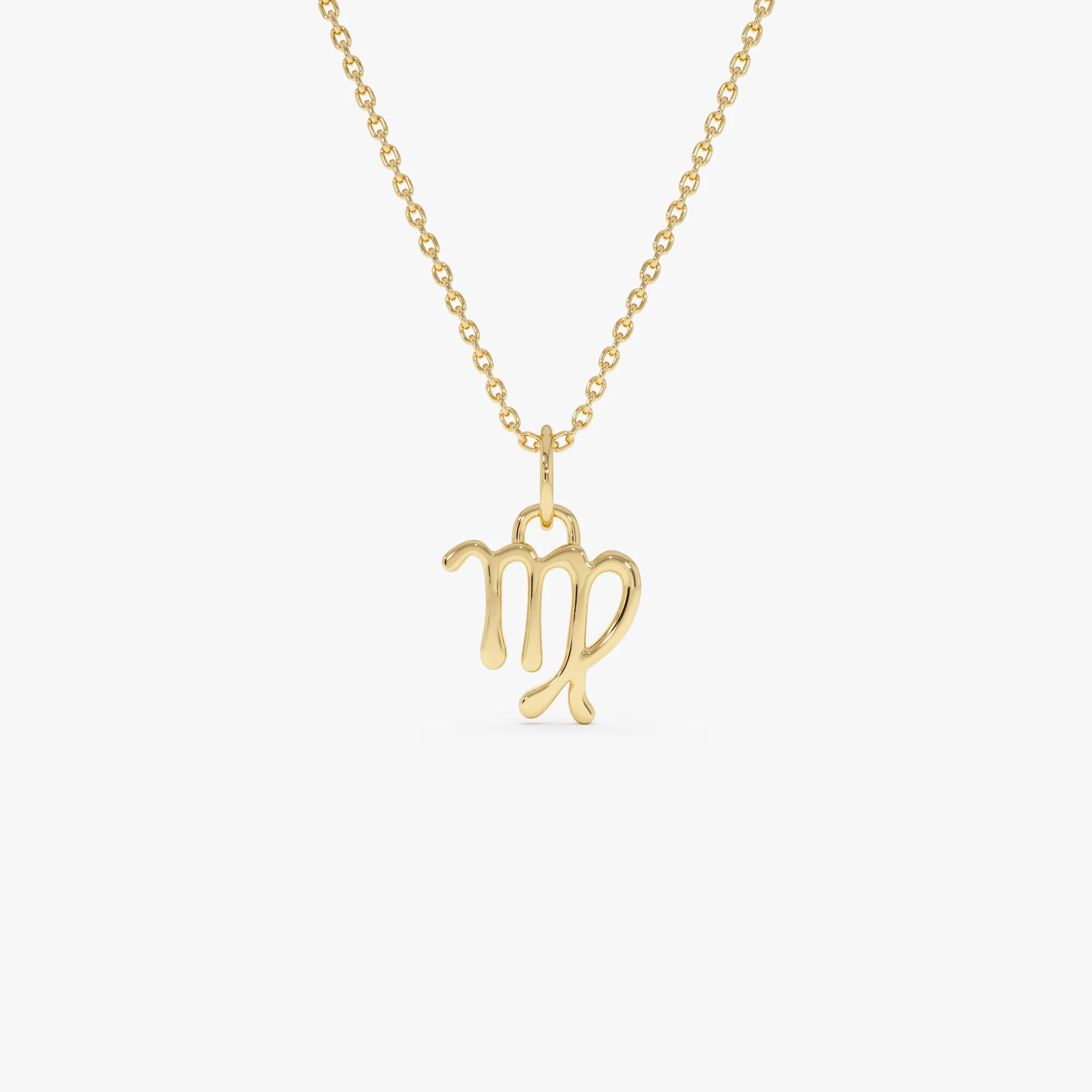 14K Virgo Zodiac Charm Necklace