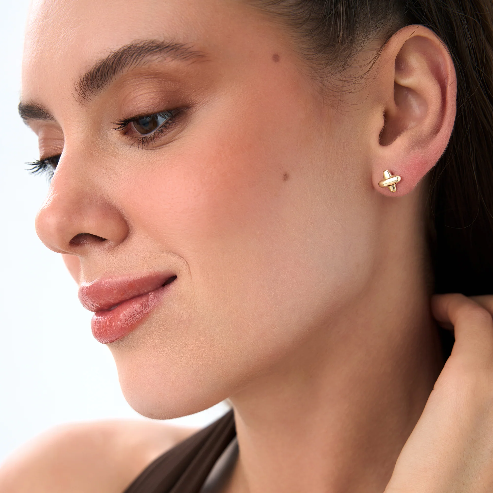14K Gold X Stud Earrings - Image 5