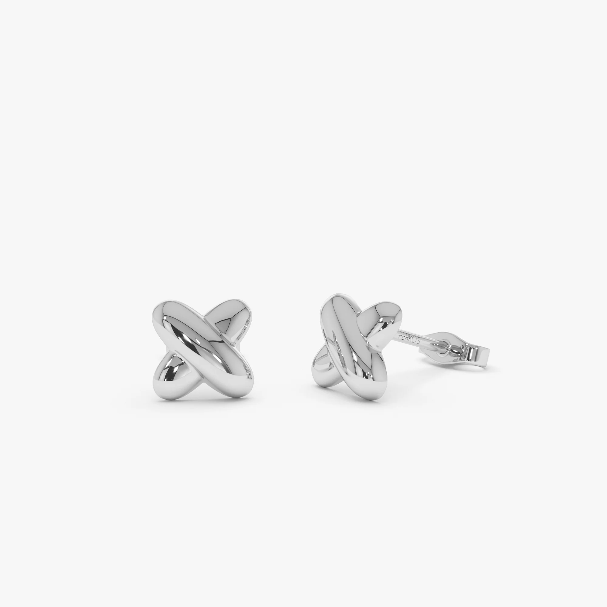 14K Gold X Stud Earrings - Image 7