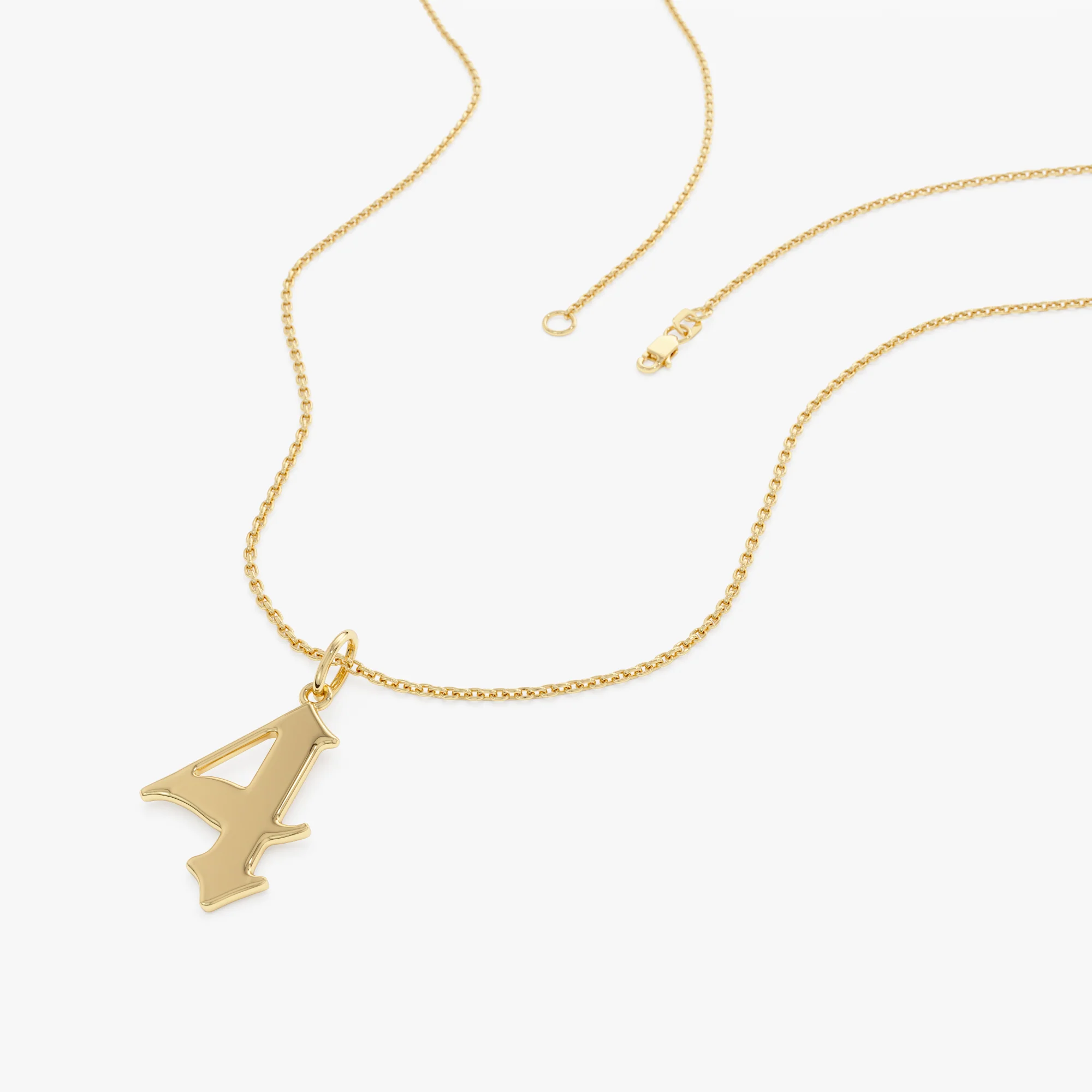 14K Gothic Number Pendant Necklace - Image 11
