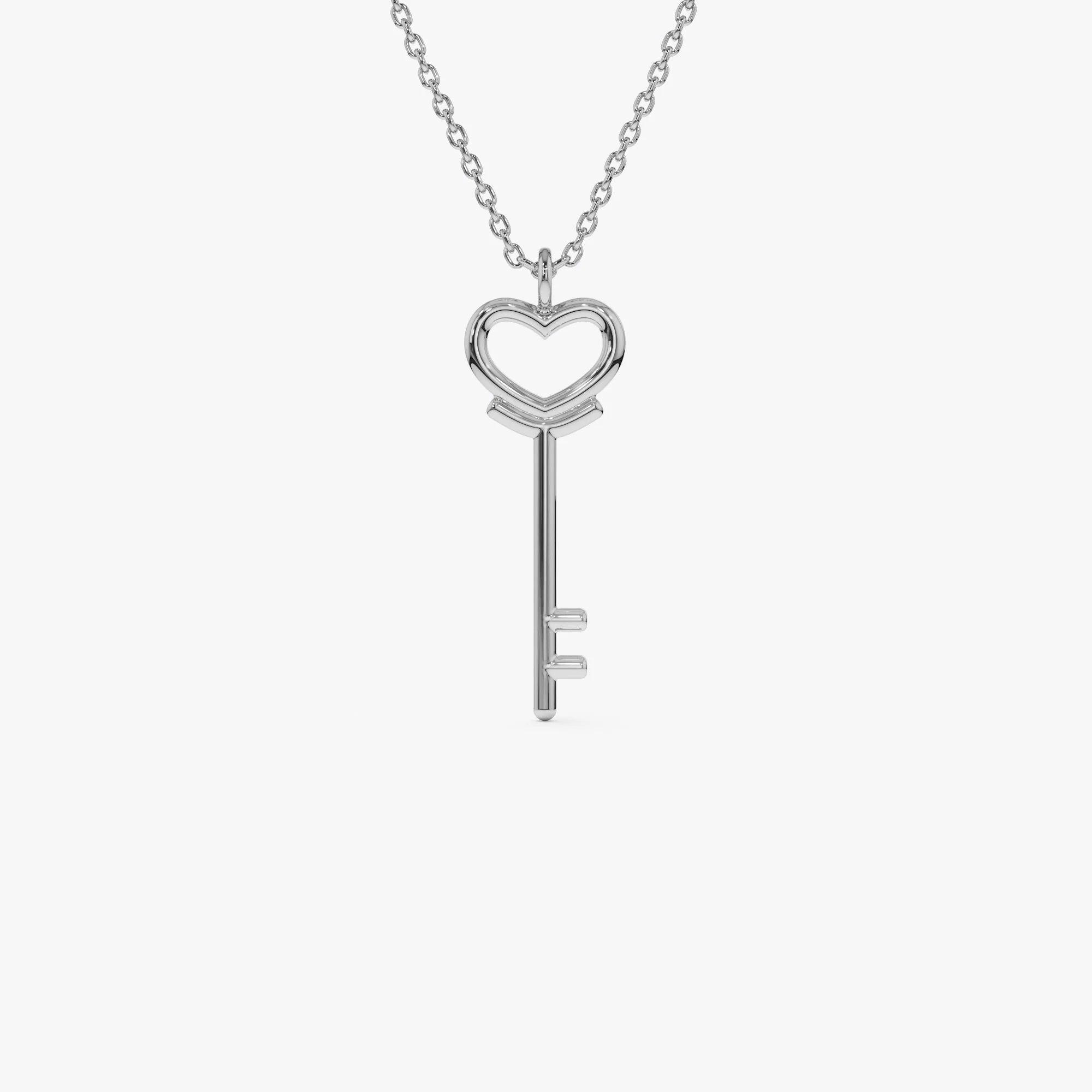 14K Heart Key Necklace - Image 7
