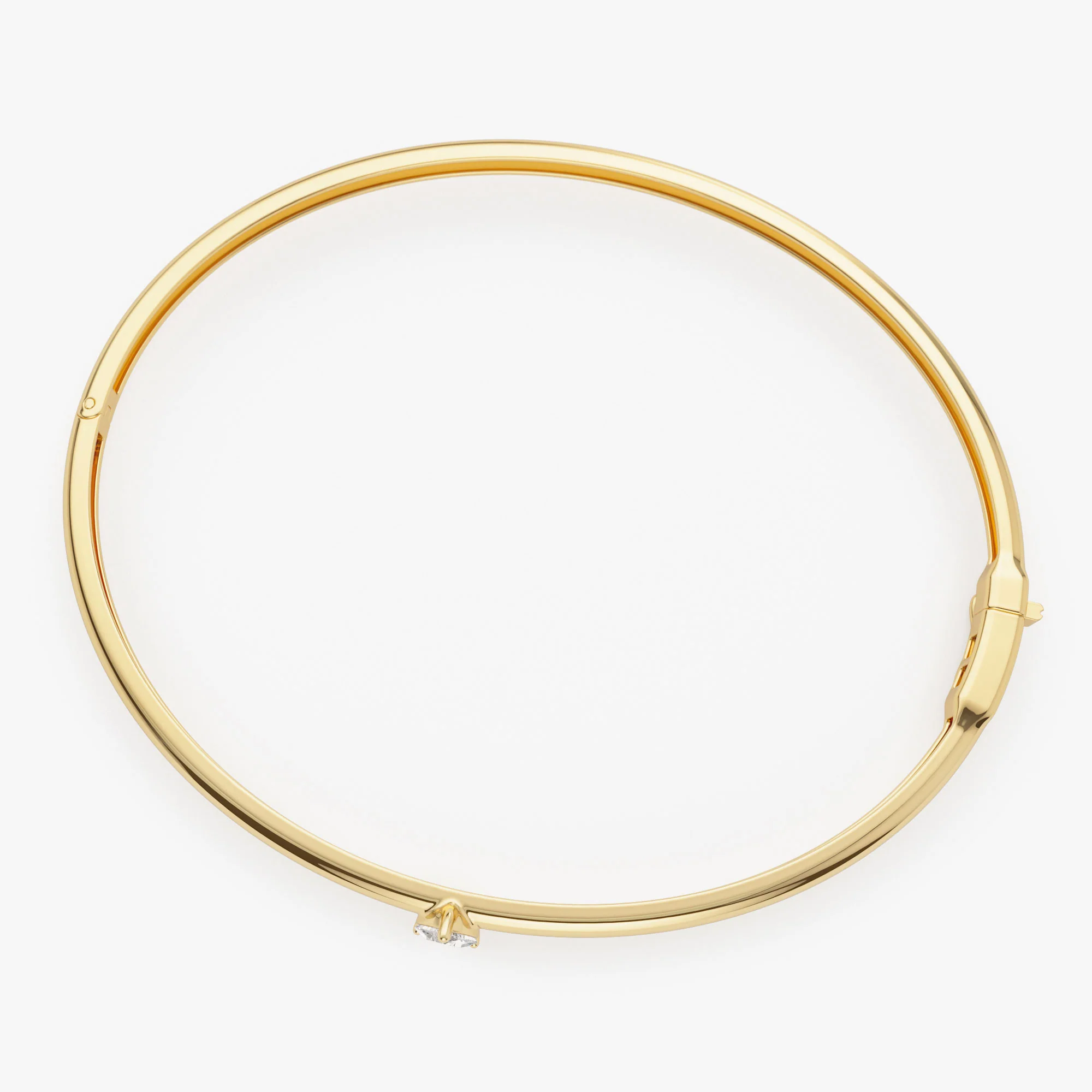 14K Heart Shape Diamond Solitaire Bangle - Image 9