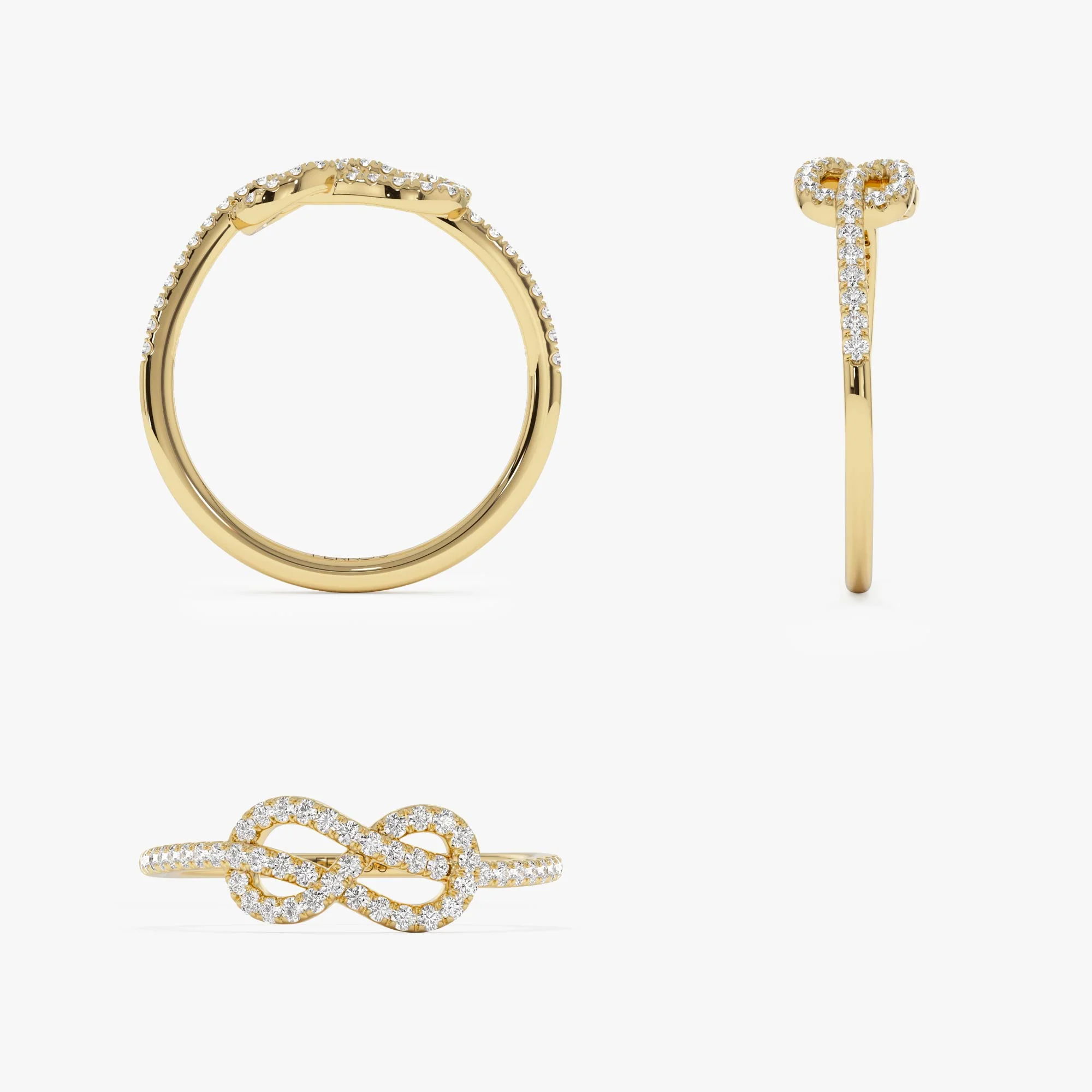 14K Infinity Knot Diamond Ring - Image 9