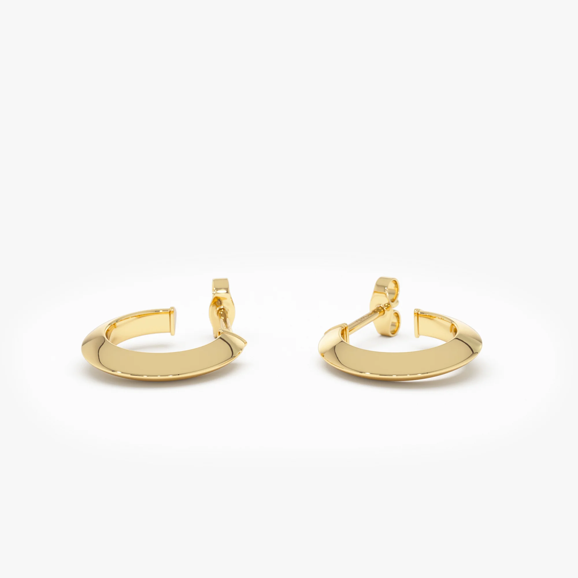 14K Knife Edge Hoop Earrings - Image 6