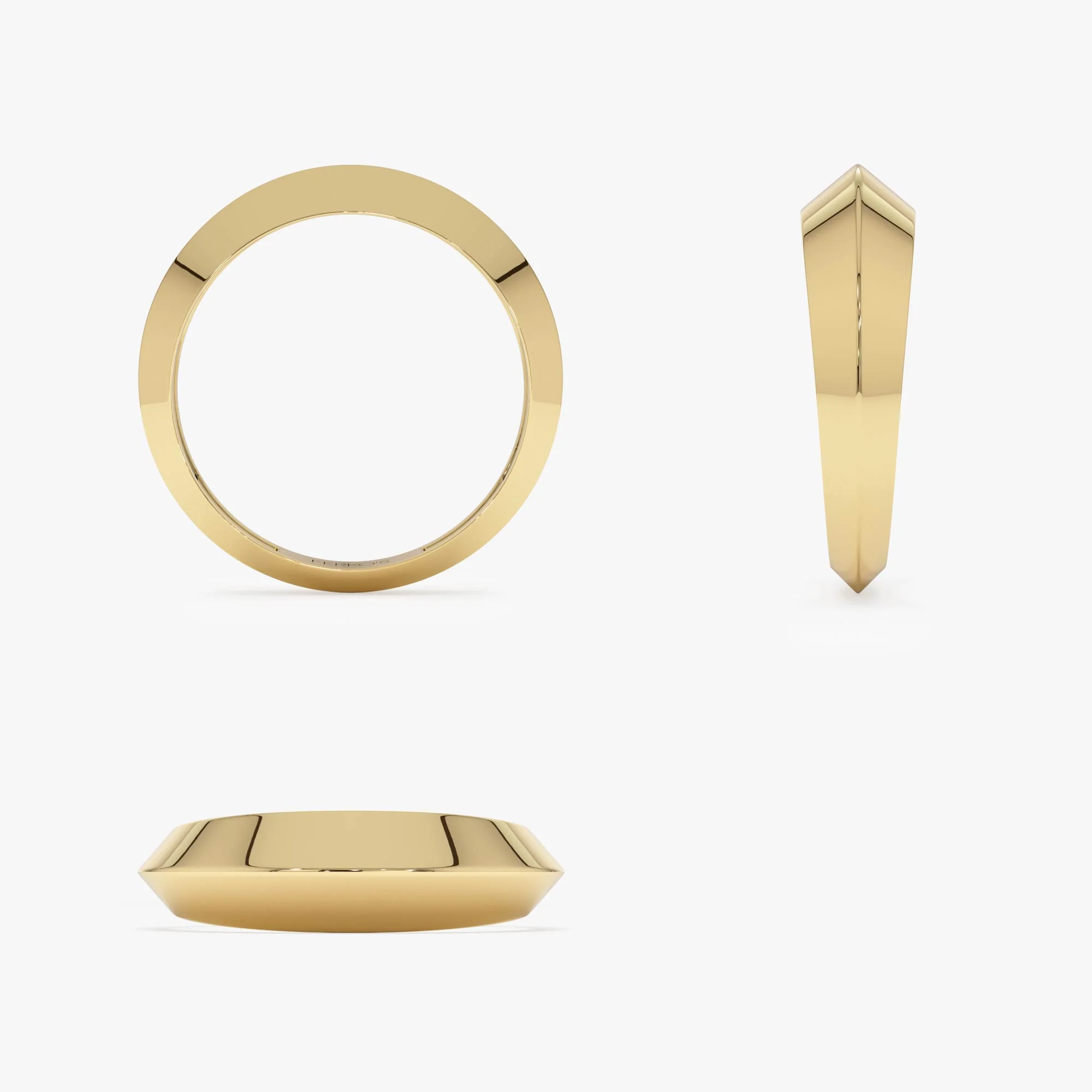14k Knife Edge Wedding Band - Image 10