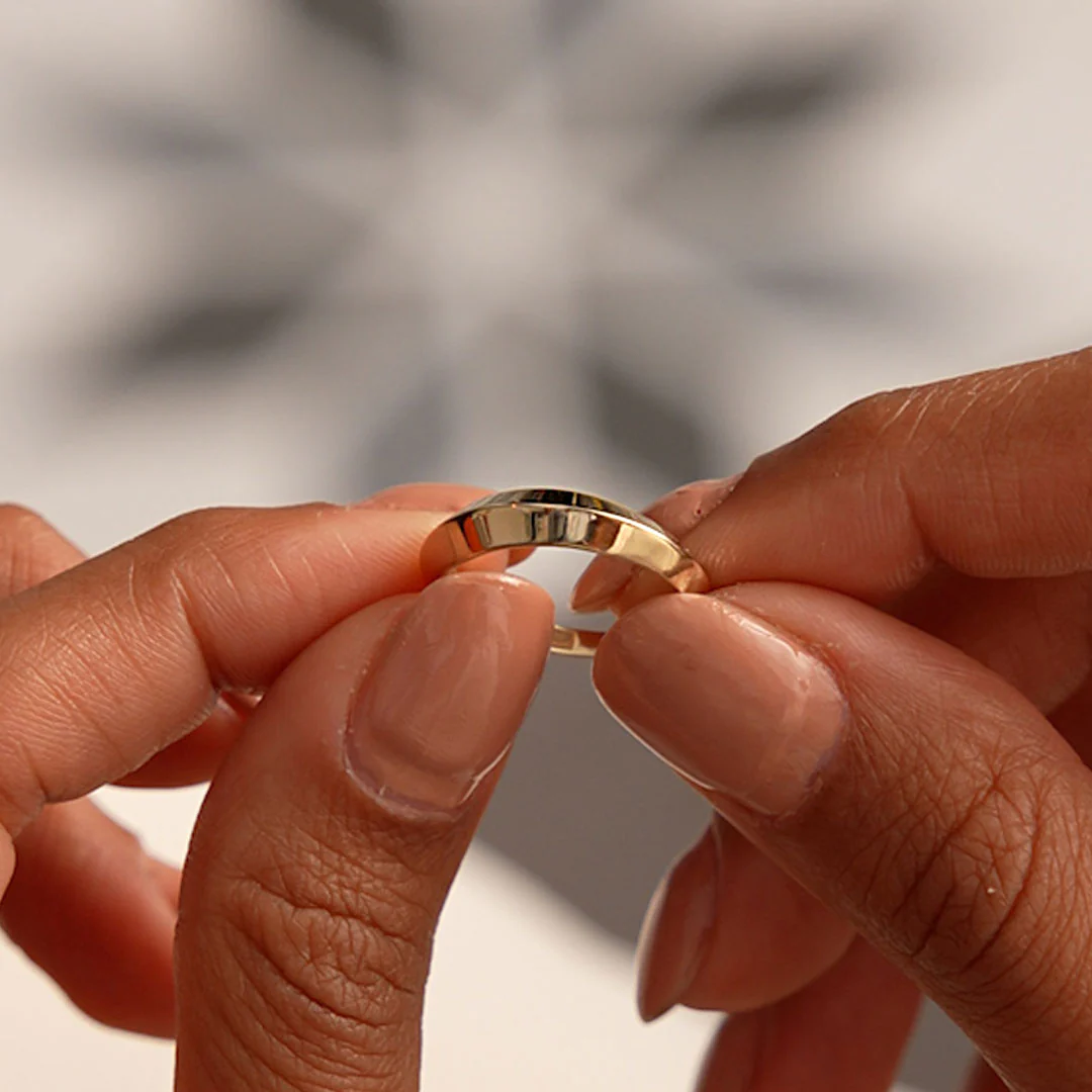 14k Knife Edge Wedding Band - Image 5