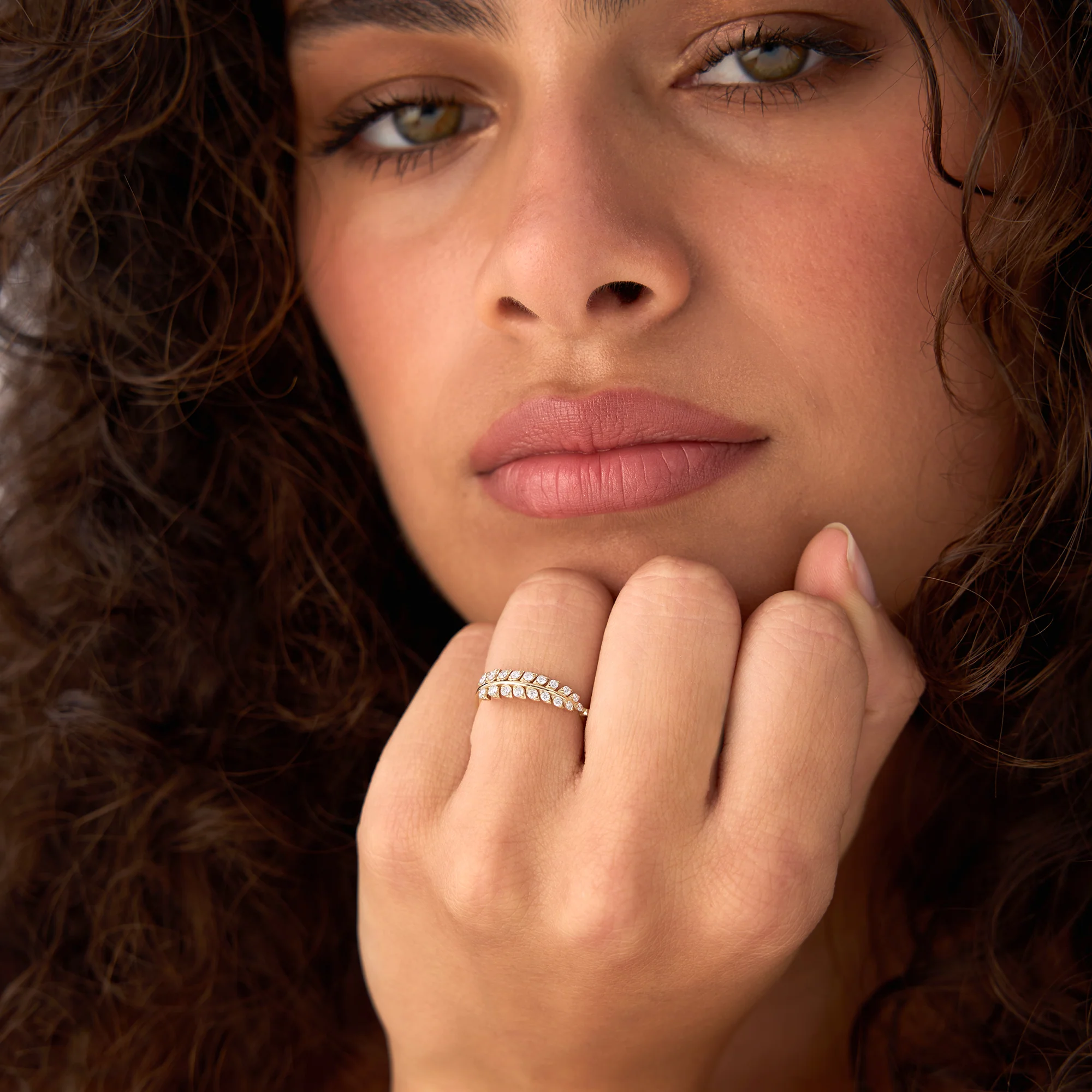 14k Leaf Inspired Diamond Wrap Ring - Image 3