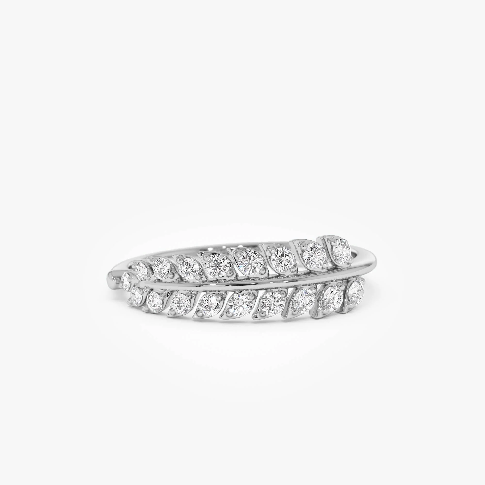14k Leaf Inspired Diamond Wrap Ring - Image 6