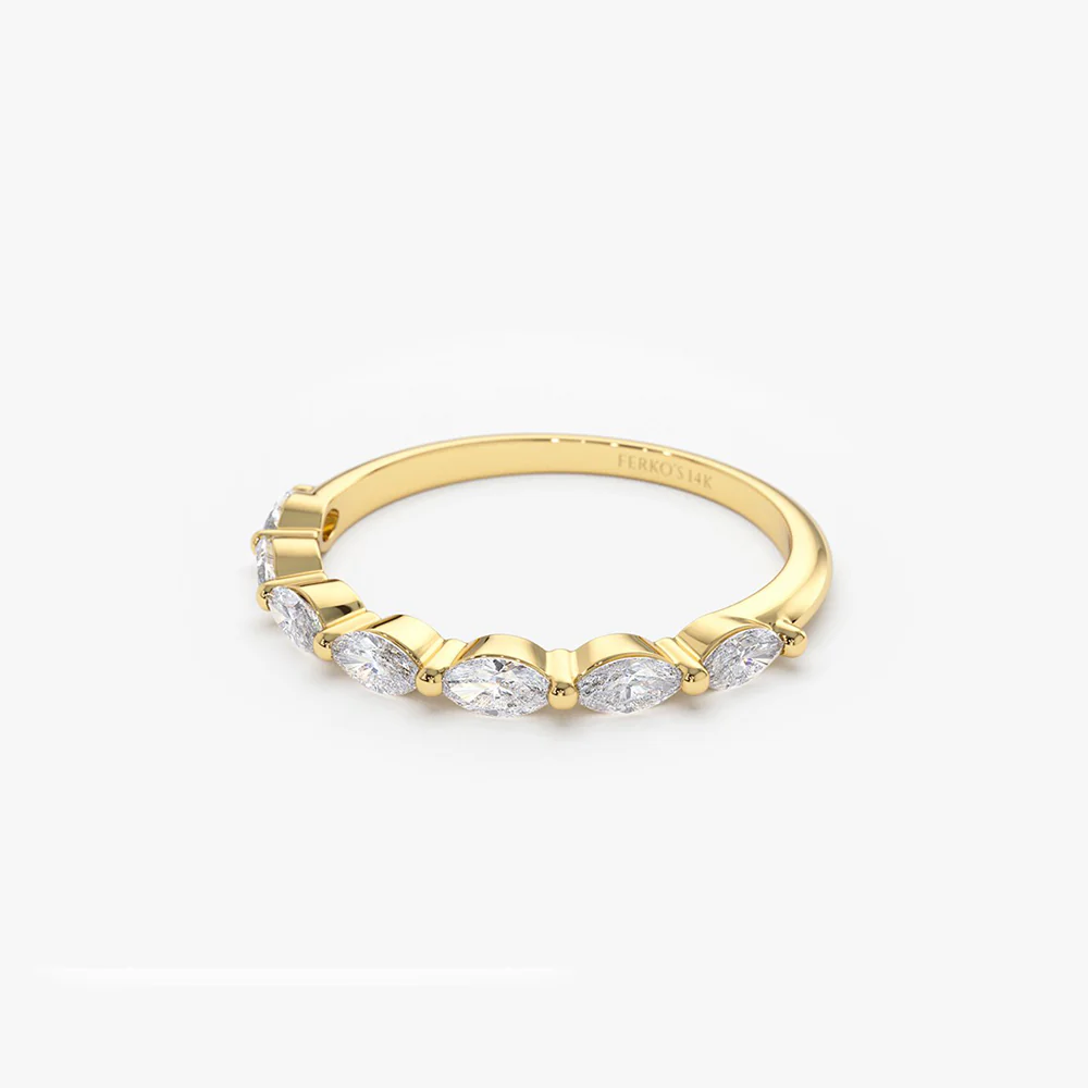 14k Marquise Cut Diamond Anniversary Band - Image 8