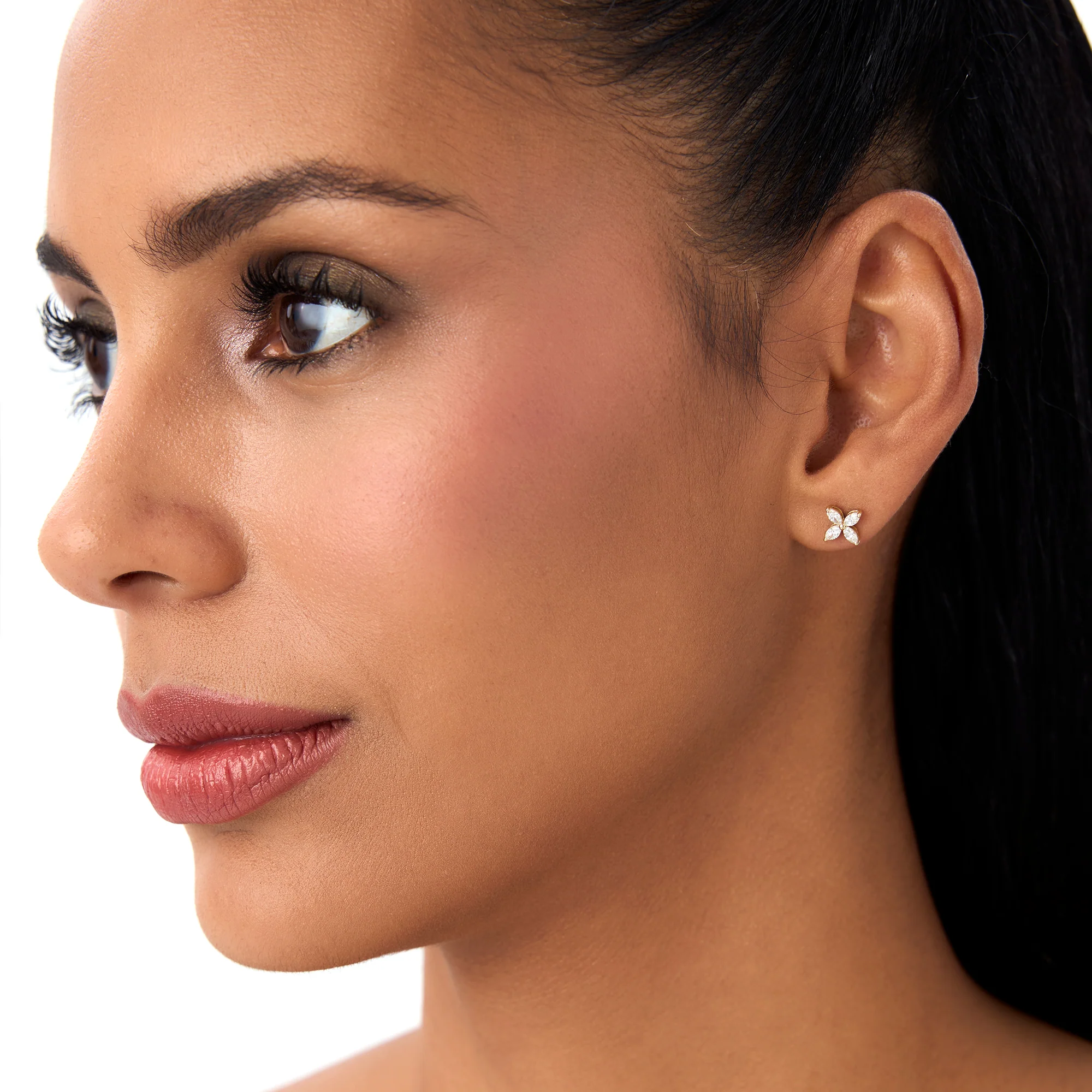 14k Marquise Diamond Cluster Studs - Image 3