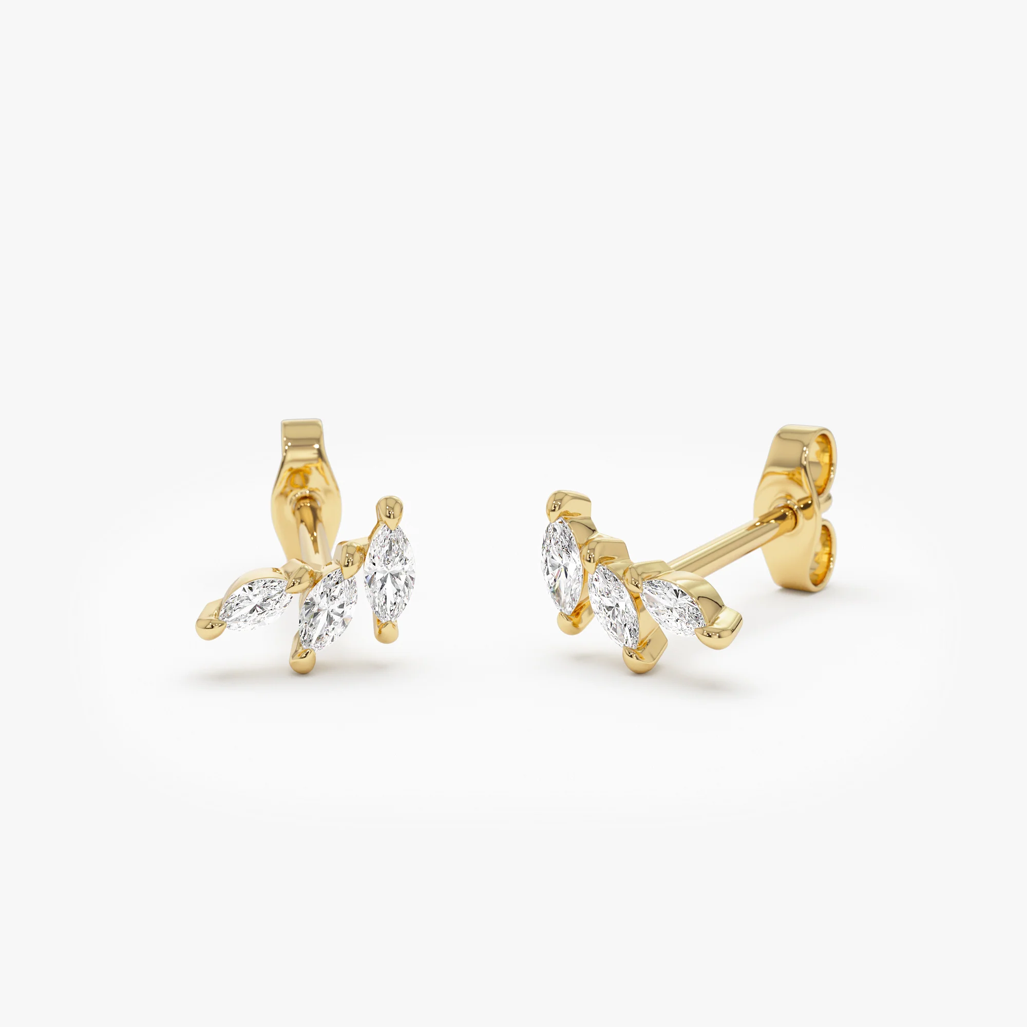 14k Marquise Shaped Diamond Mini Ear Climber - Image 7