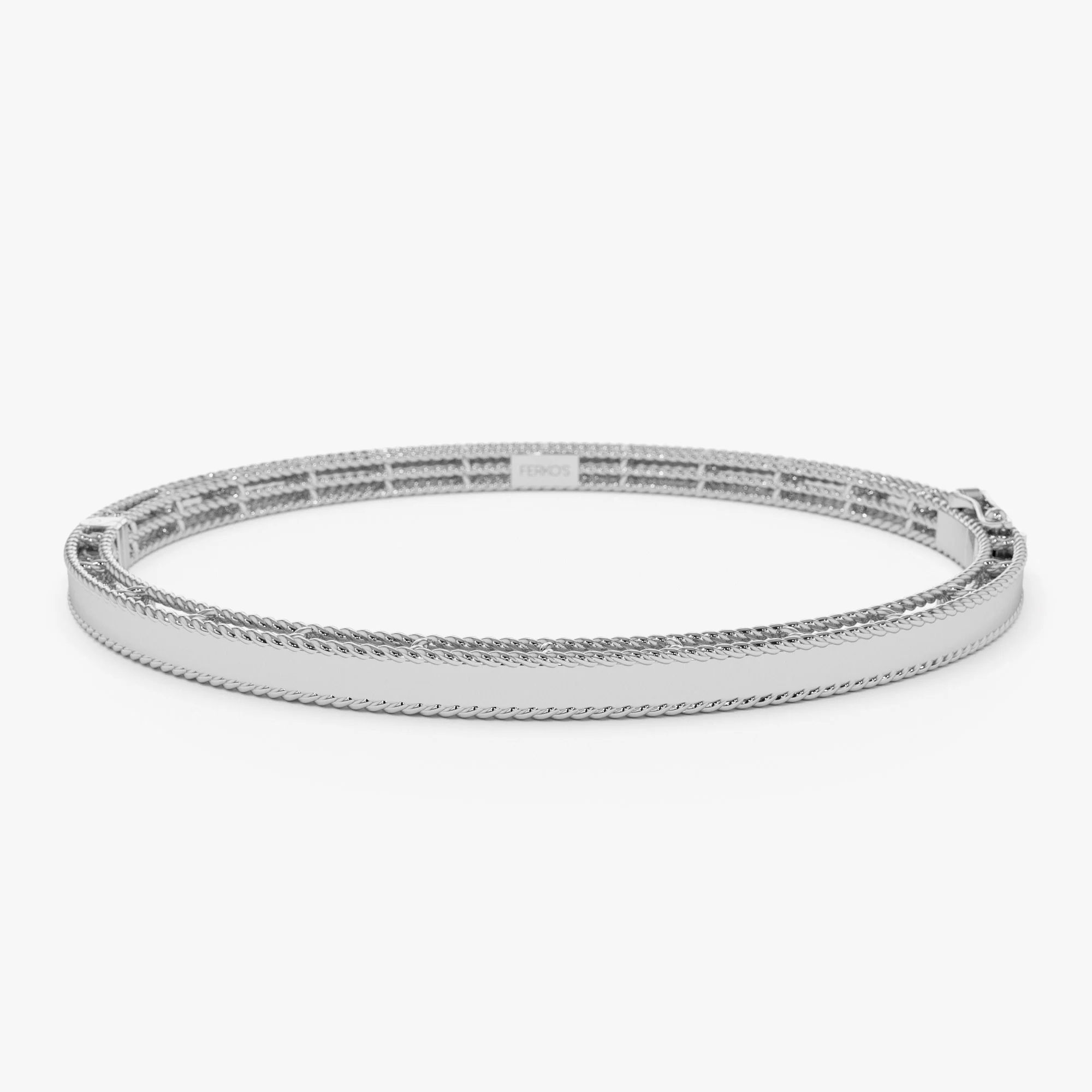 14K Milgrain Edge Gold Bangle Bracelet - Image 7