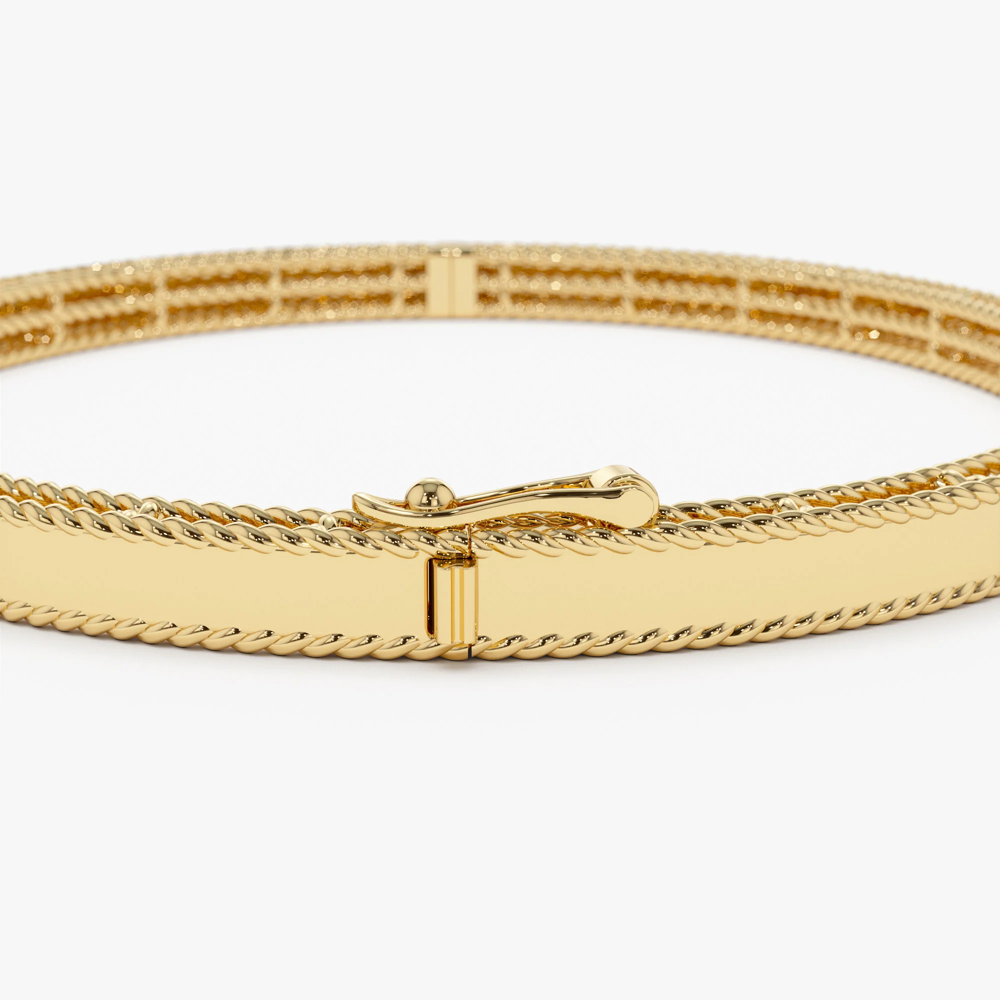 14K Milgrain Edge Gold Bangle Bracelet - Image 9