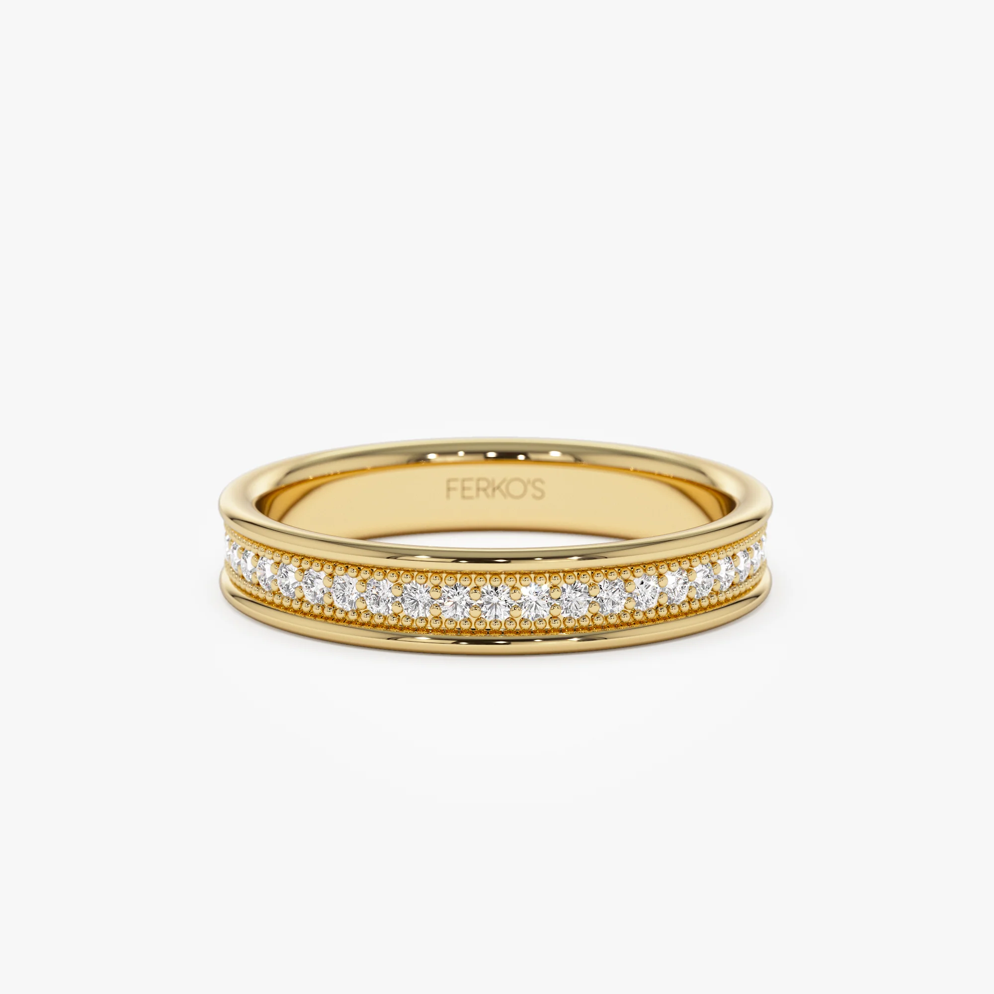 14k Milgran Full Eternity Diamond Ring