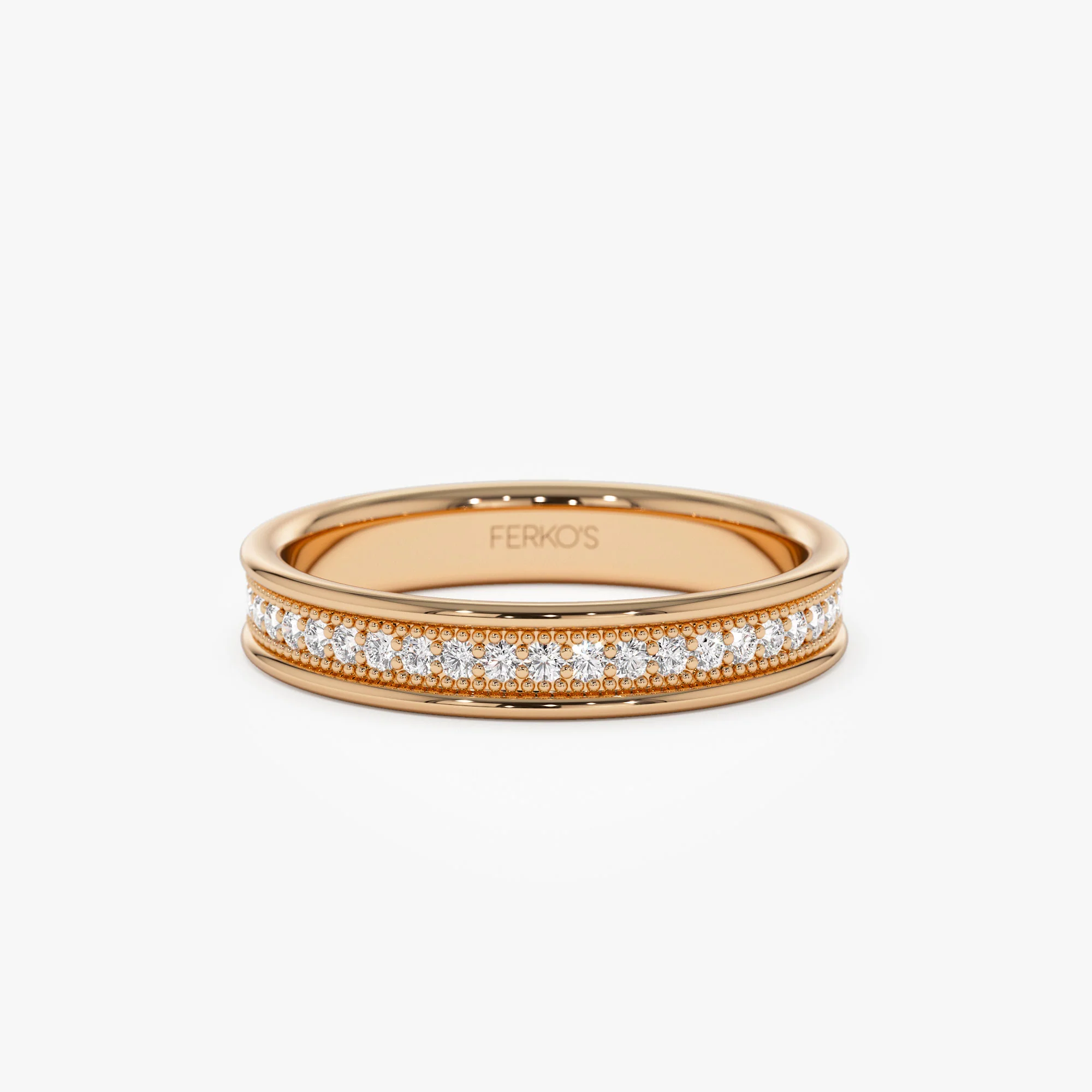 14k Milgran Full Eternity Diamond Ring - Image 5