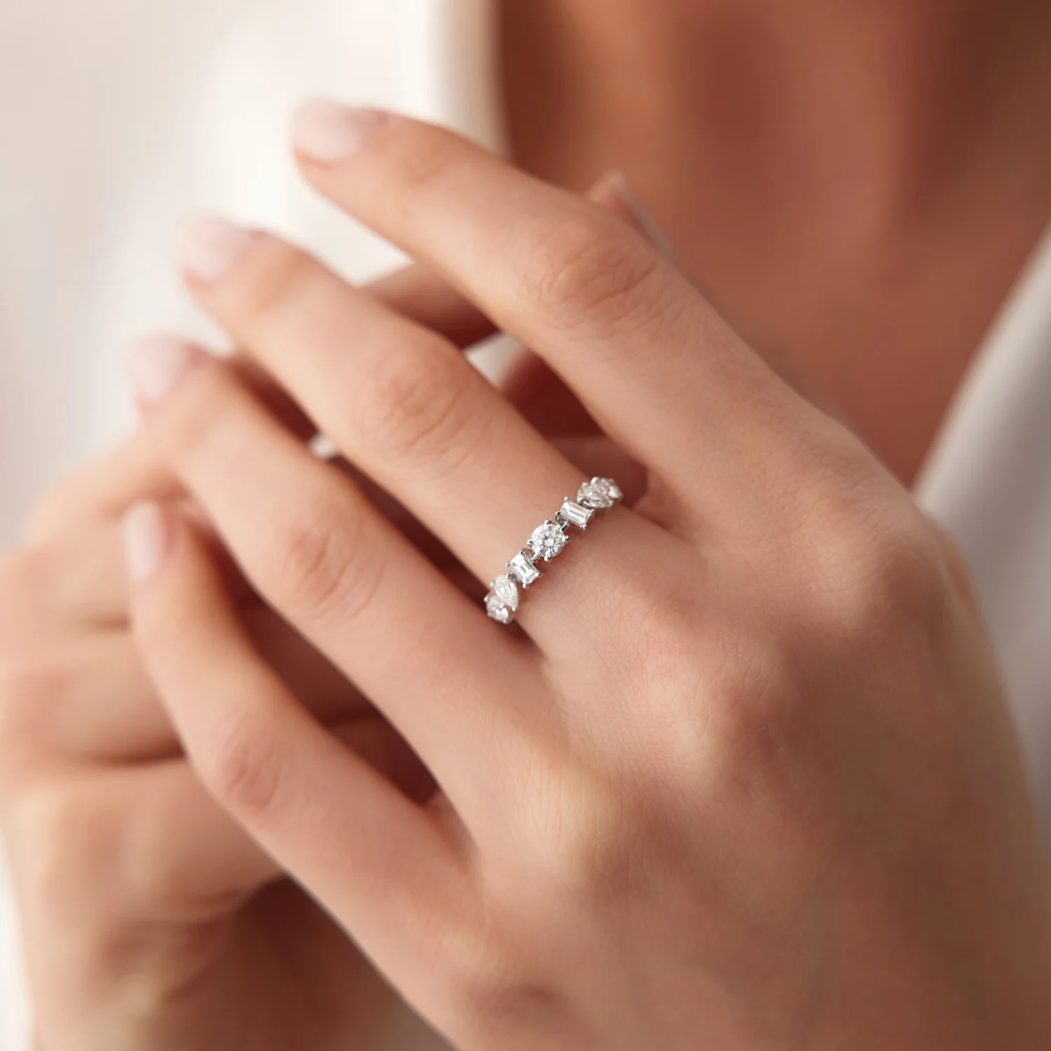 14k Mixed Cut Diamond Anniversary Ring - Image 4