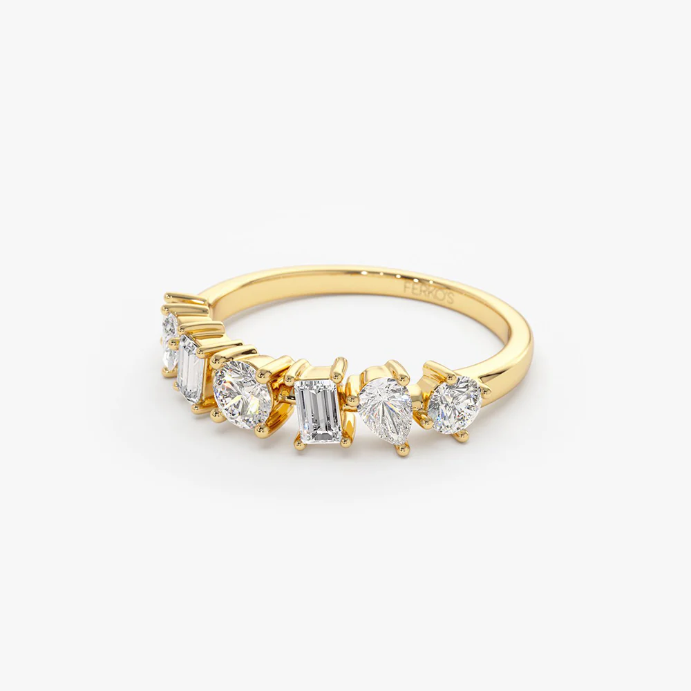 14k Mixed Cut Diamond Anniversary Ring - Image 8