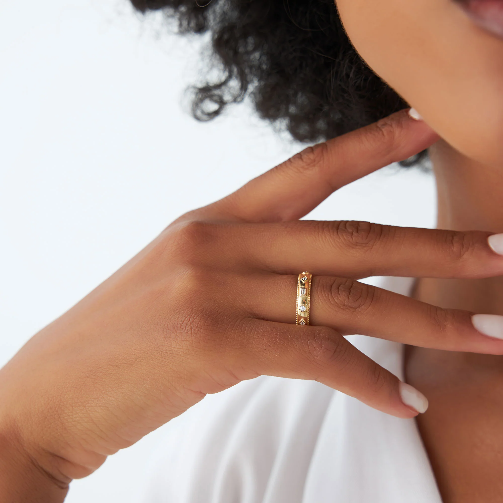 14k Mixed Shape Diamond Anniversary Band - Image 3