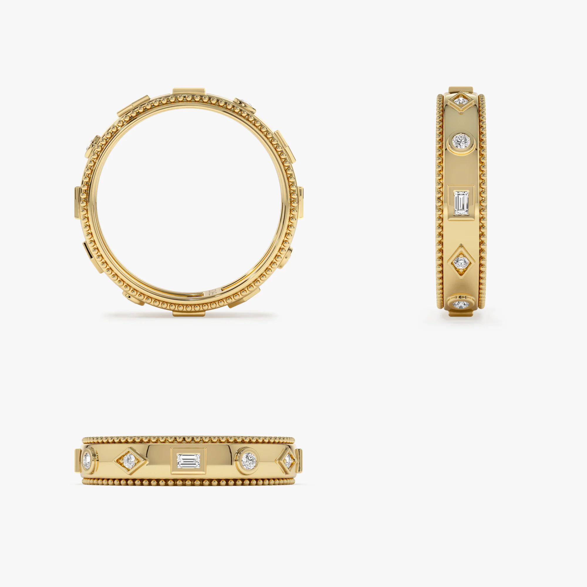 14k Mixed Shape Diamond Anniversary Band - Image 9