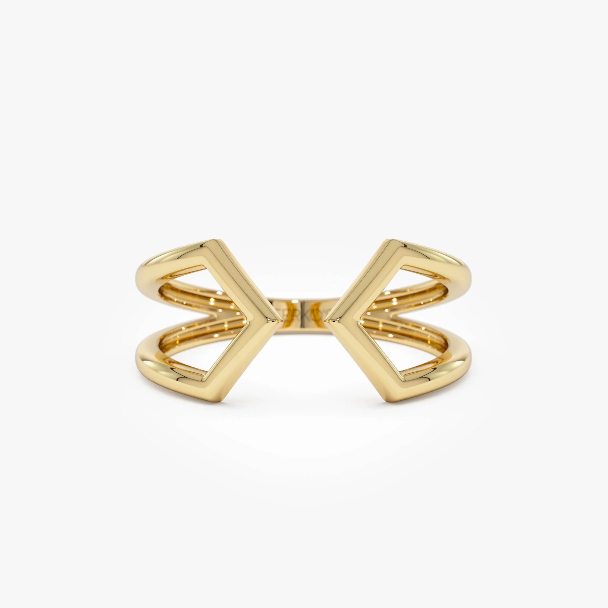 14k Modern Geometric Open Band Ring