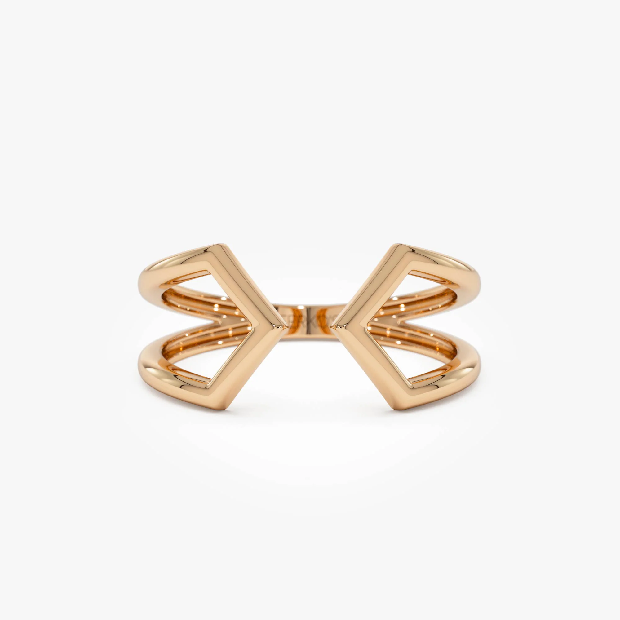 14k Modern Geometric Open Band Ring - Image 6