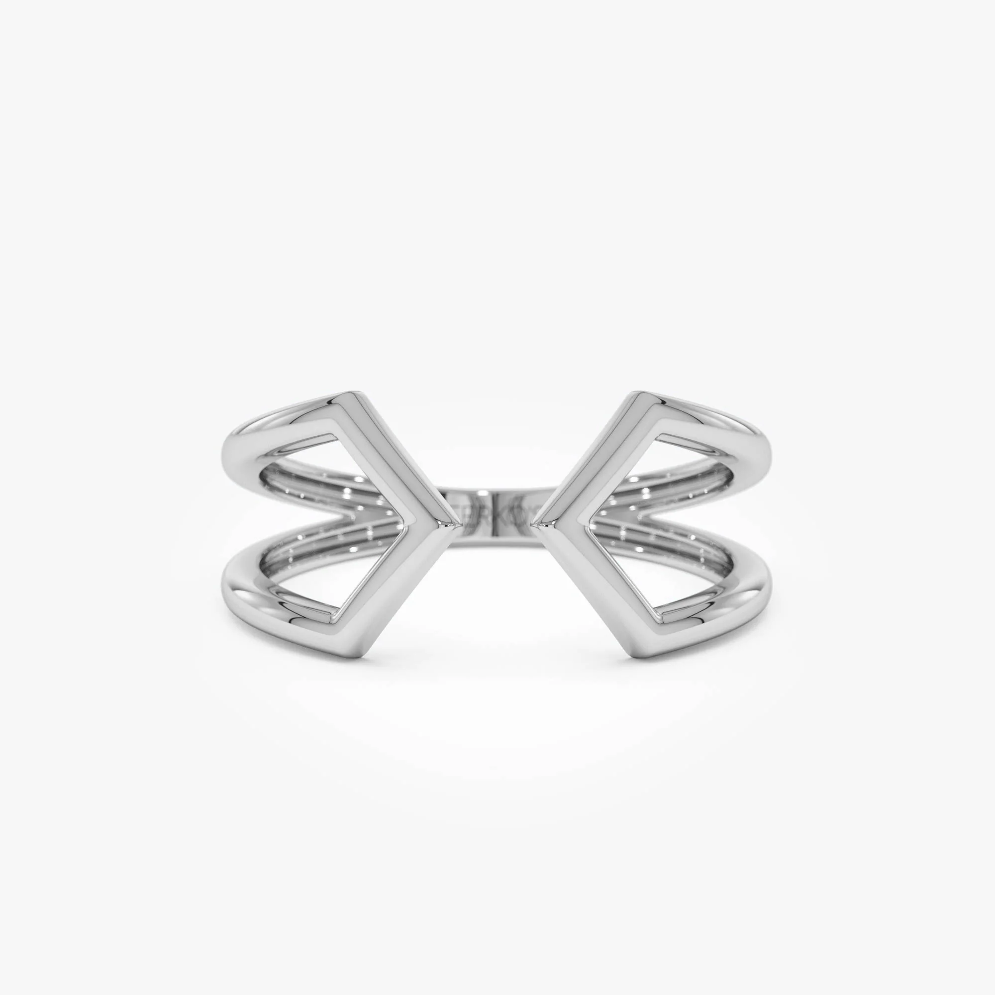14k Modern Geometric Open Band Ring - Image 7