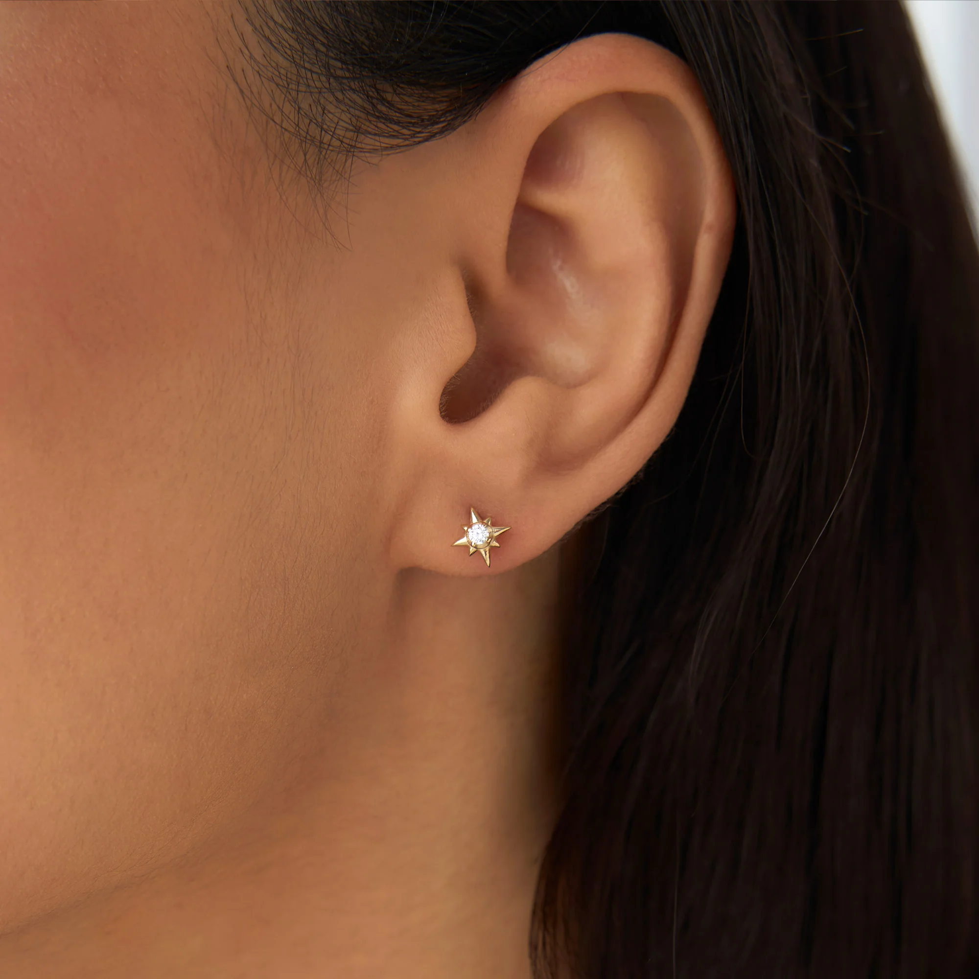 14k Northstar Diamond Studs - Image 3