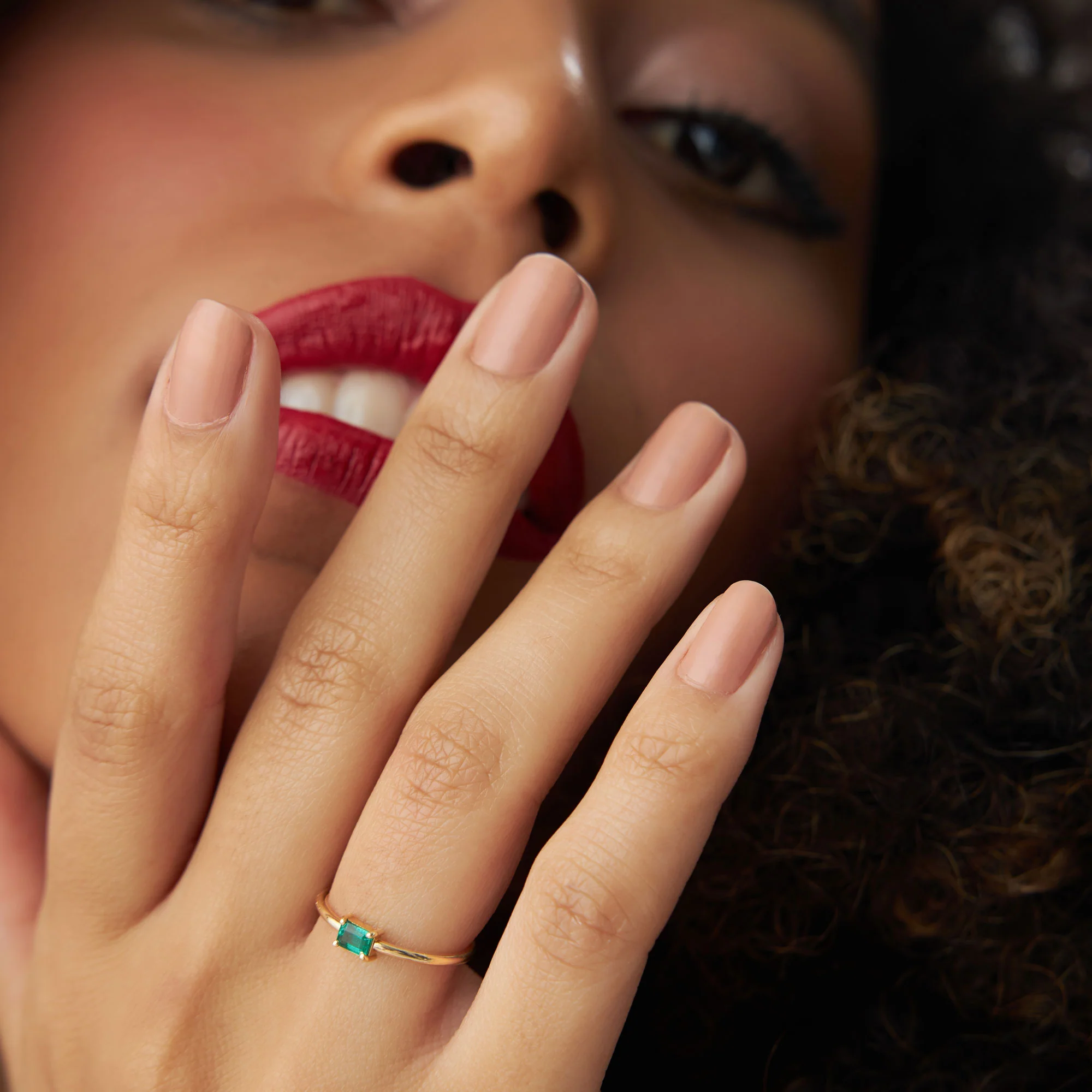 14k Octagon Cut Emerald Ring - Image 3