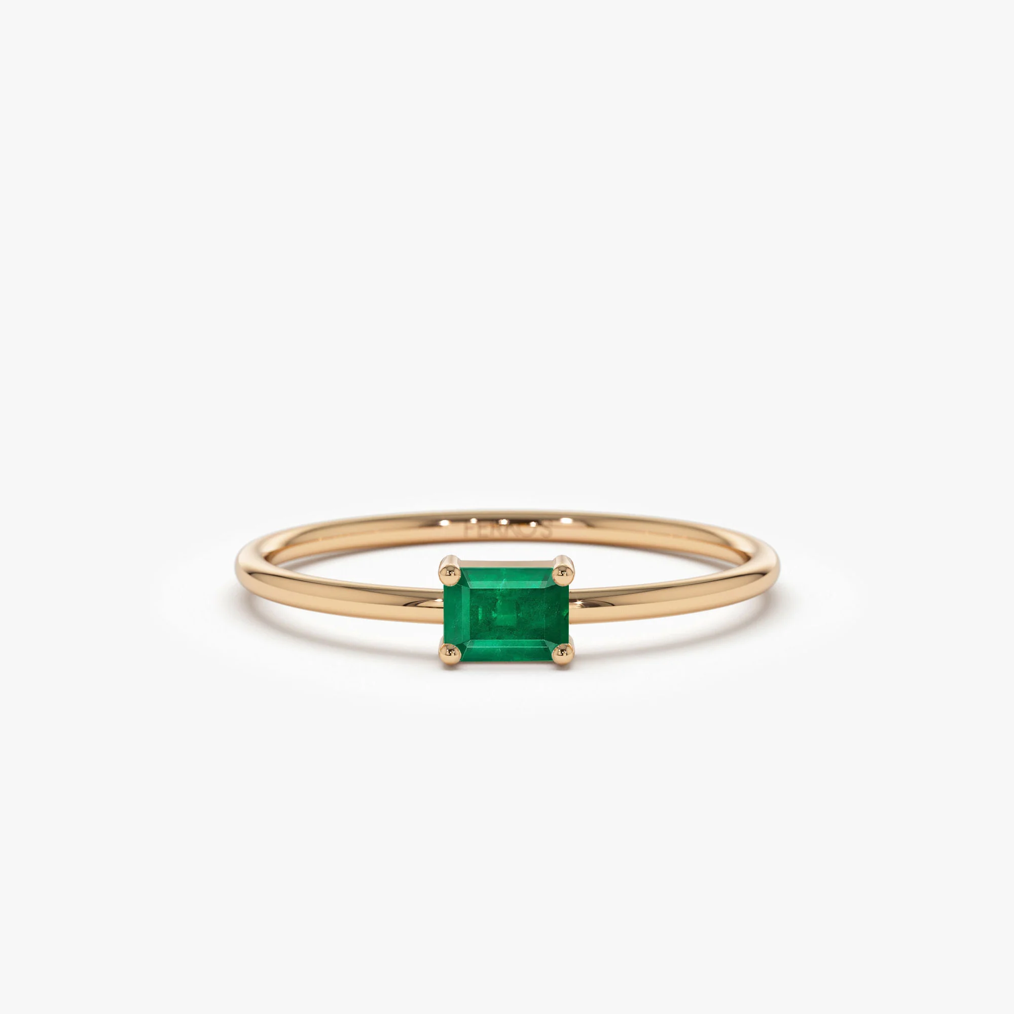 14k Octagon Cut Emerald Ring - Image 5