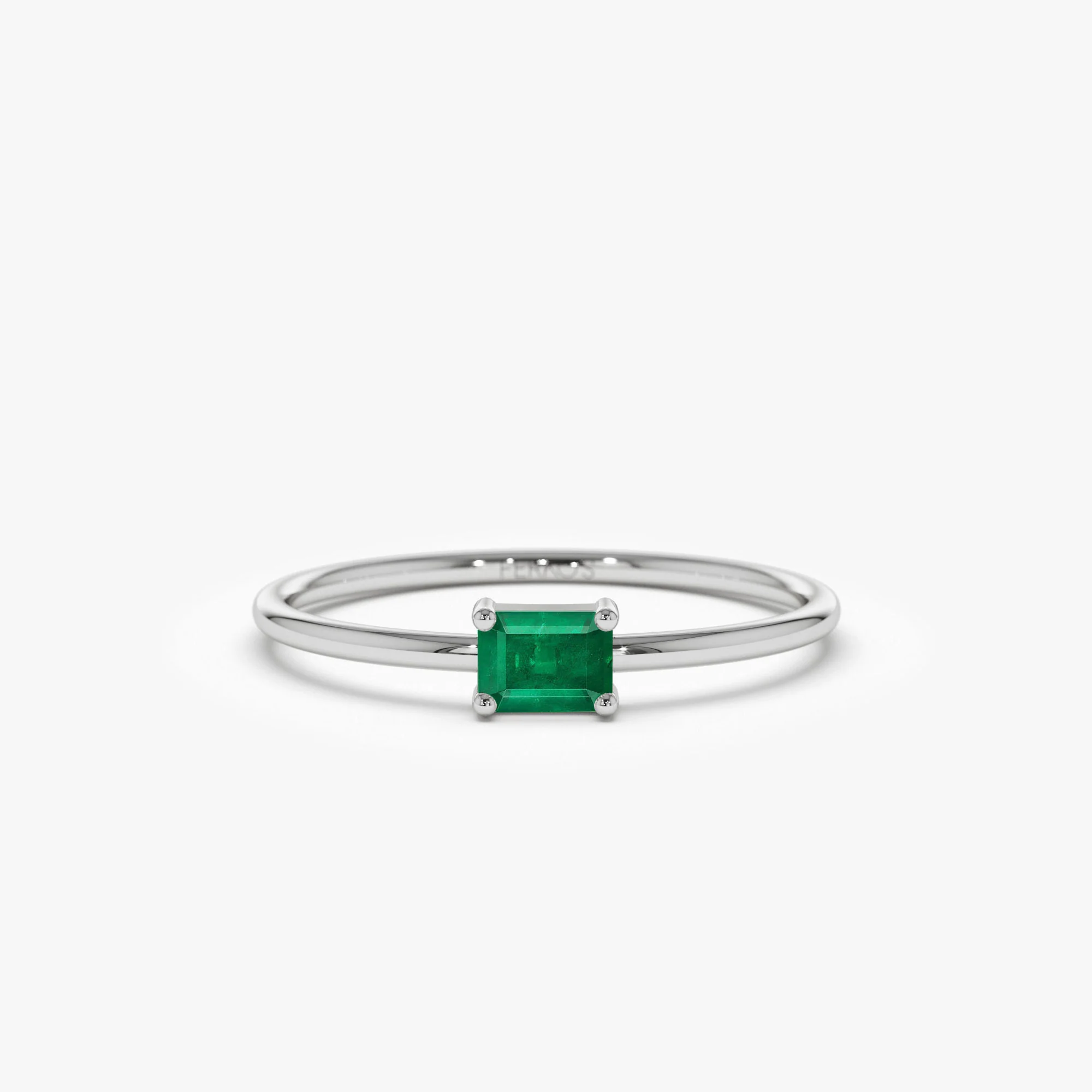 14k Octagon Cut Emerald Ring - Image 6
